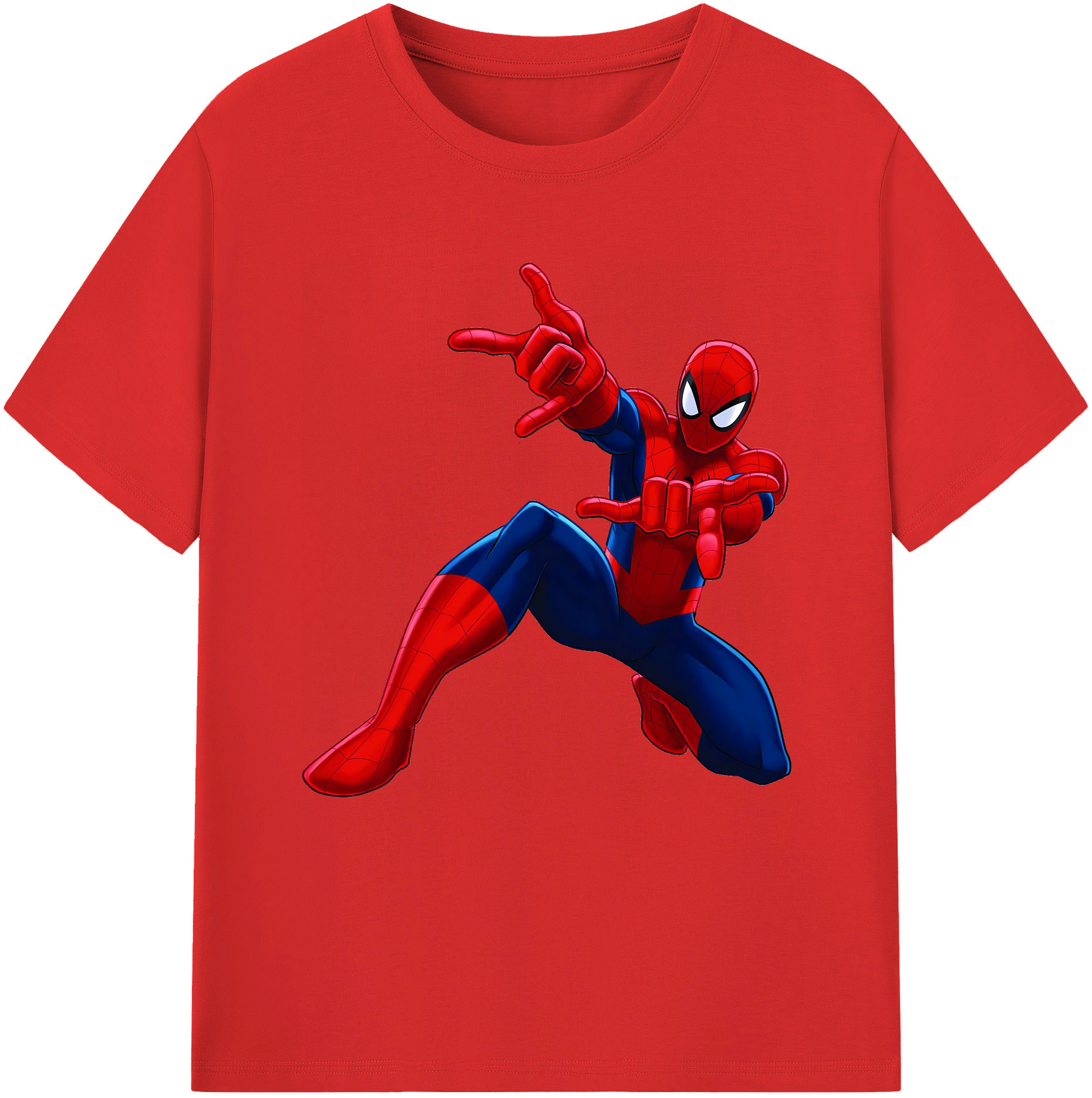 （画像用） Spider Man スパイダーマン レディースカジュアルプリントTシャツ（綿100％）