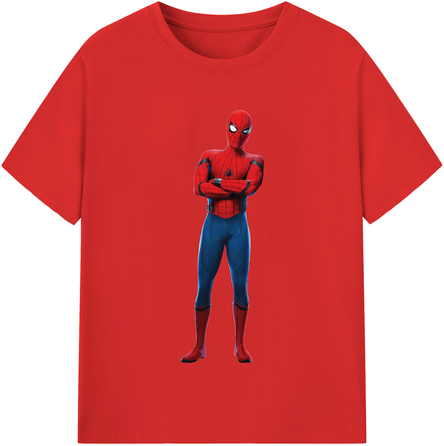 （画像用） Spider Man スパイダーマン レディースカジュアルプリントTシャツ（綿100％）