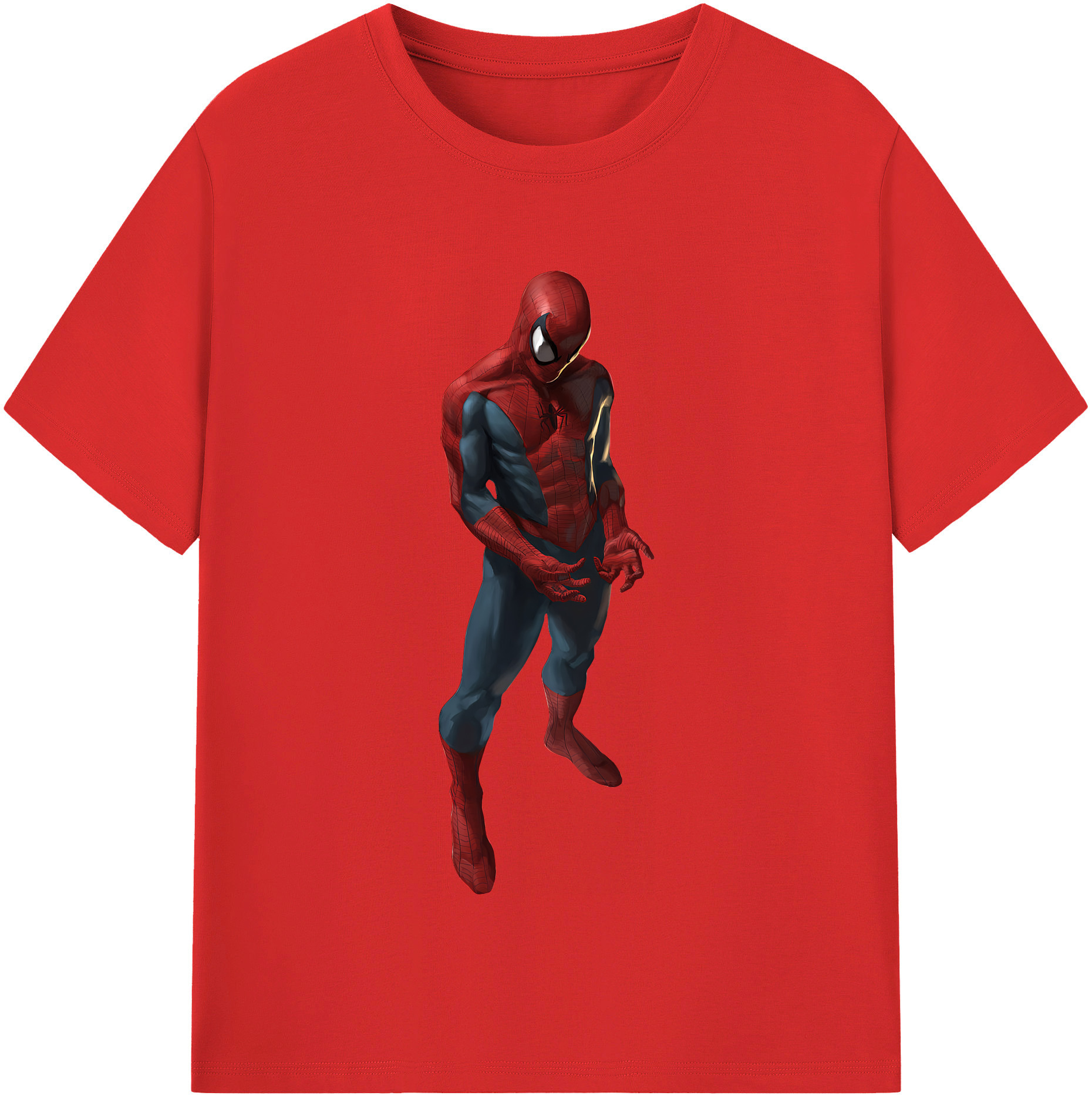 （画像用） Spider Man スパイダーマン レディースカジュアルプリントTシャツ（綿100％）