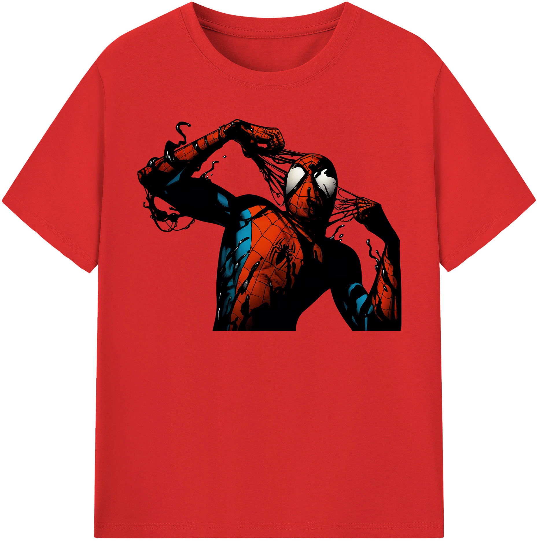 Spider Man スパイダーマン レディースカジュアルプリントTシャツ（綿100％）