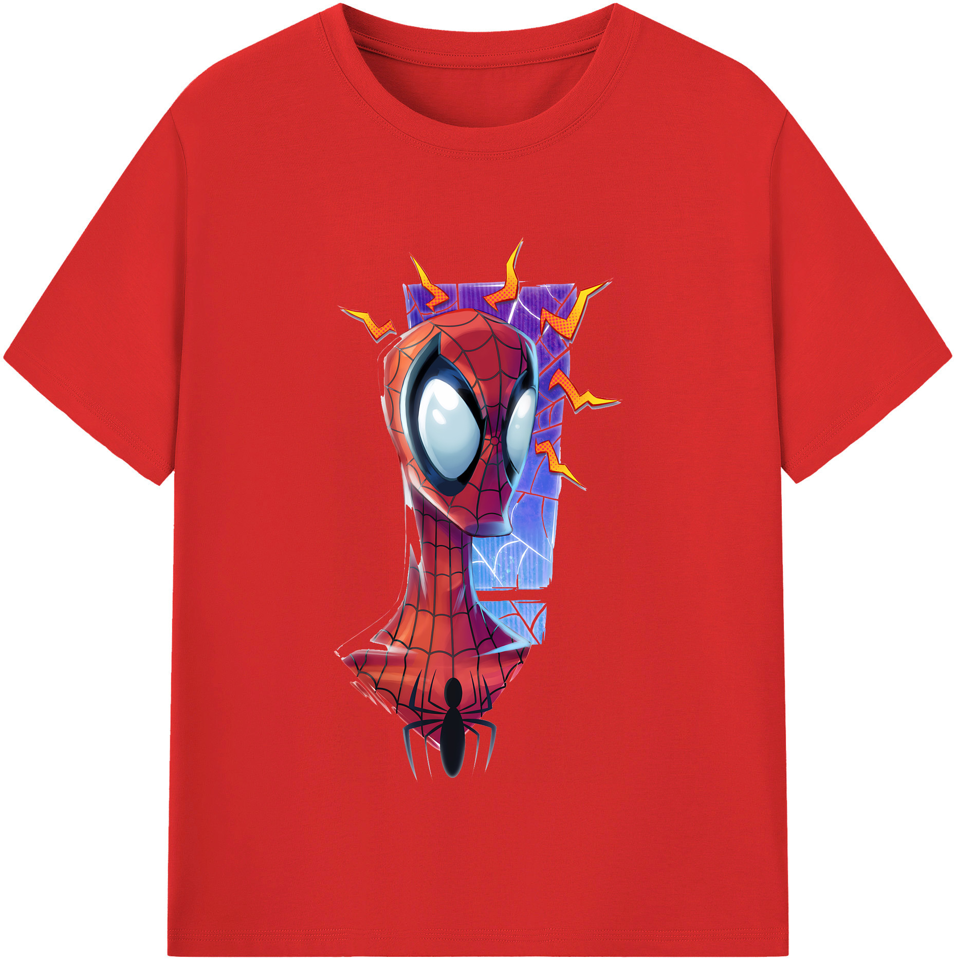 （画像用） Spider Man スパイダーマン レディースカジュアルプリントTシャツ（綿100％）
