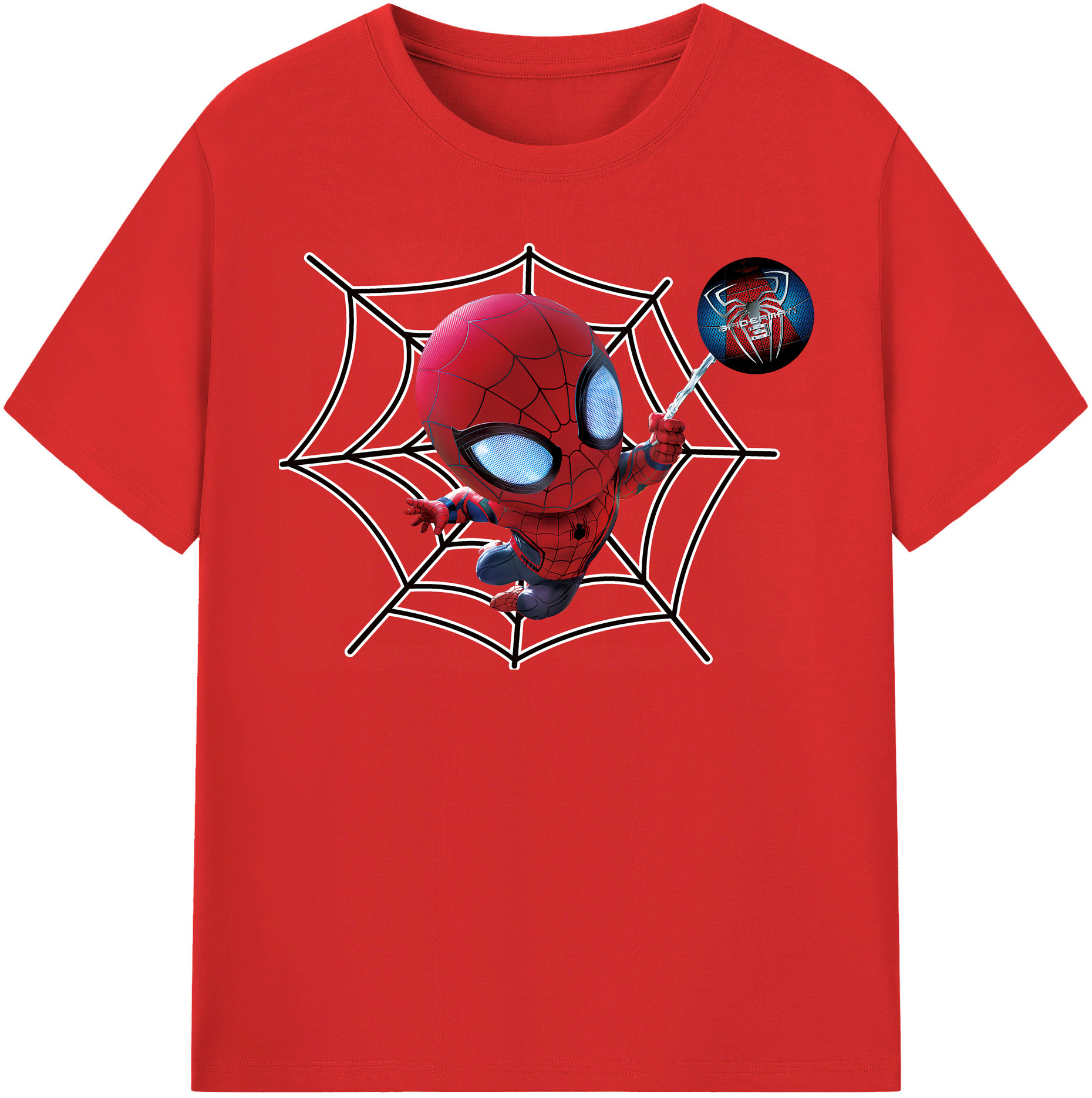 （画像用） Spider Man スパイダーマン レディースカジュアルプリントTシャツ（綿100％）