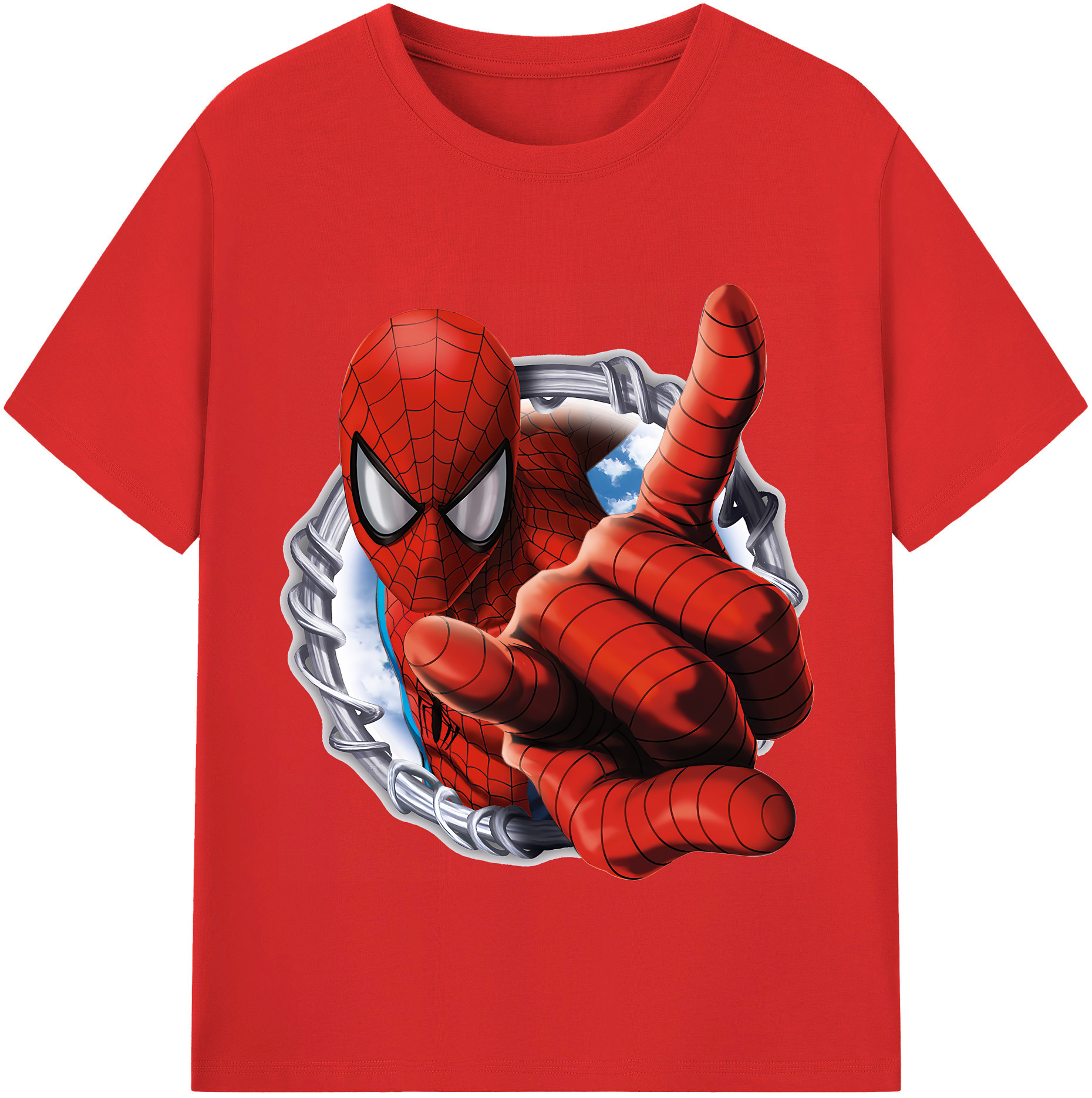 （画像用） Spider Man スパイダーマン レディースカジュアルプリントTシャツ（綿100％）