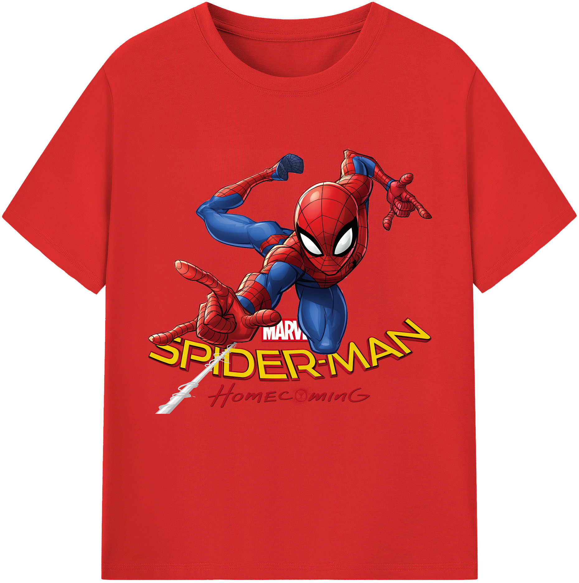 Spider Man スパイダーマン レディースカジュアルプリントTシャツ（綿100％）