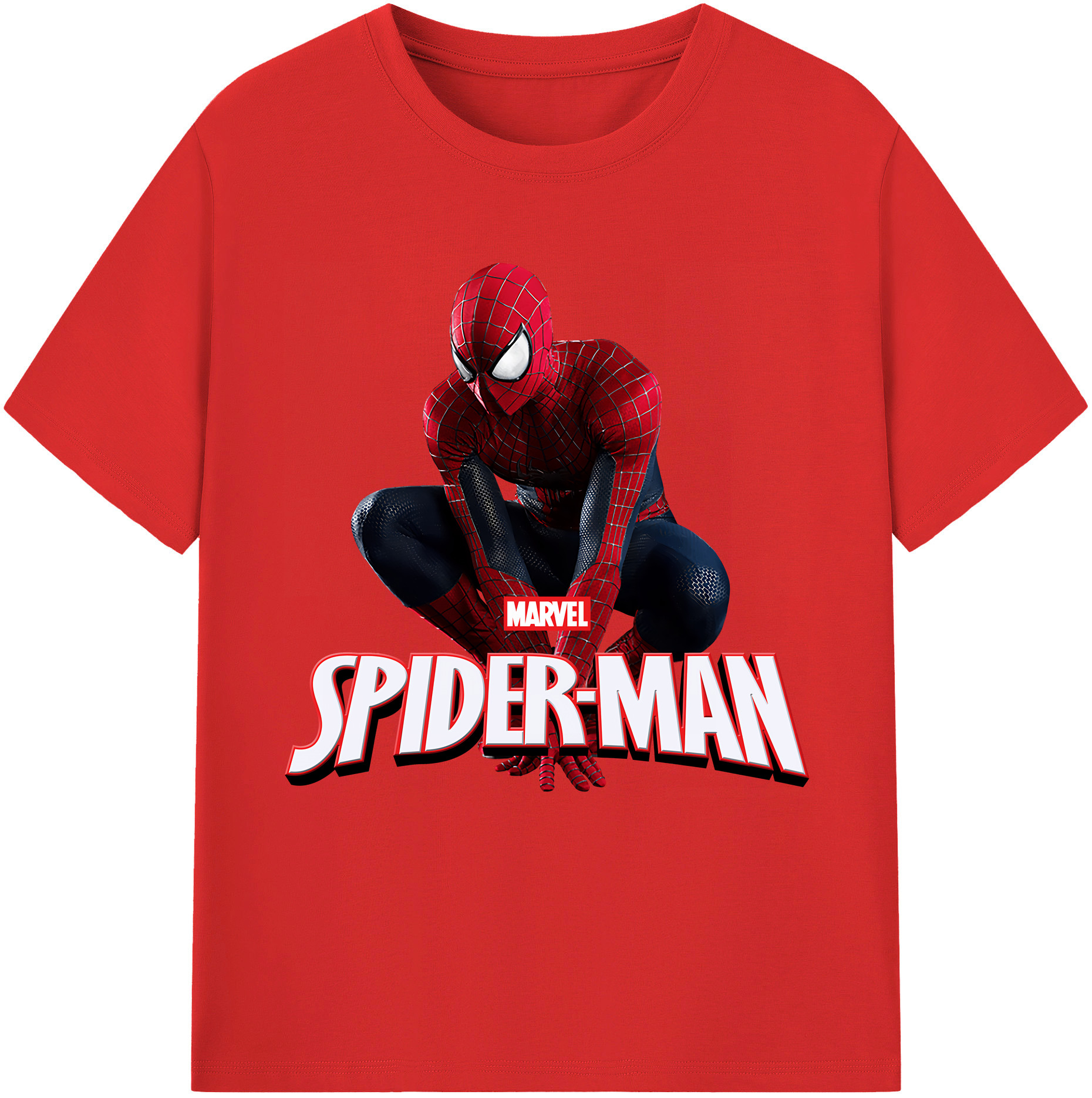 （画像用） Spider Man スパイダーマン レディースカジュアルプリントTシャツ（綿100％）