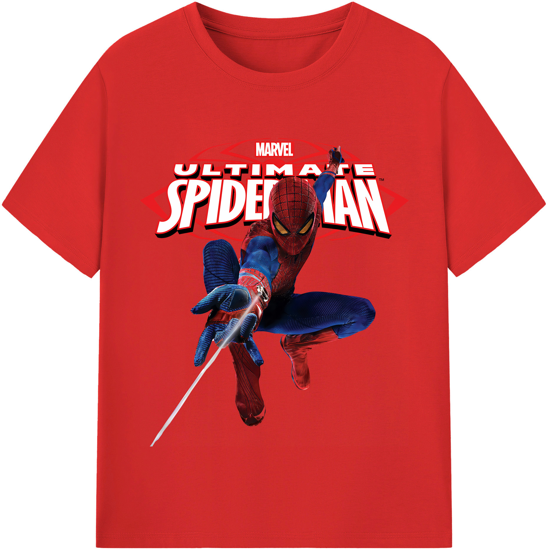 （画像用） Spider Man スパイダーマン レディースカジュアルプリントTシャツ（綿100％）