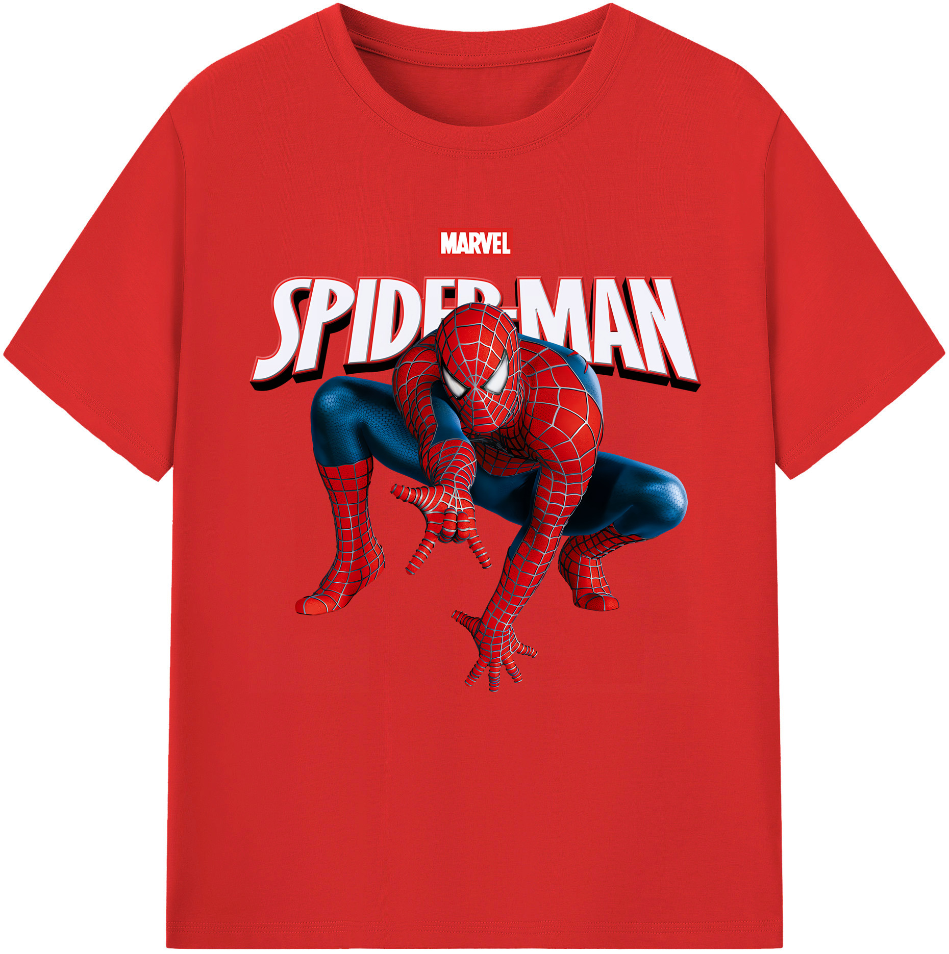 （画像用） Spider Man スパイダーマン レディースカジュアルプリントTシャツ（綿100％）
