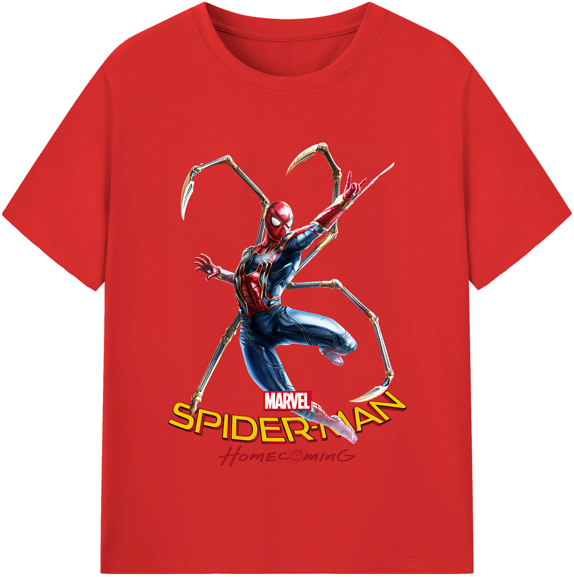 （画像用） Spider Man スパイダーマン レディースカジュアルプリントTシャツ（綿100％）