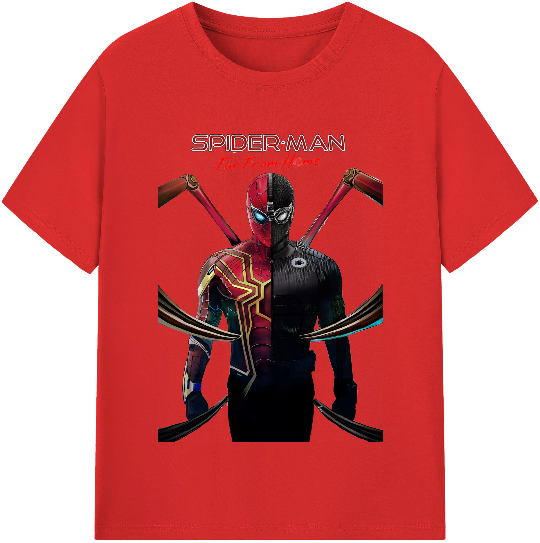 （画像用） Spider Man スパイダーマン レディースカジュアルプリントTシャツ（綿100％）