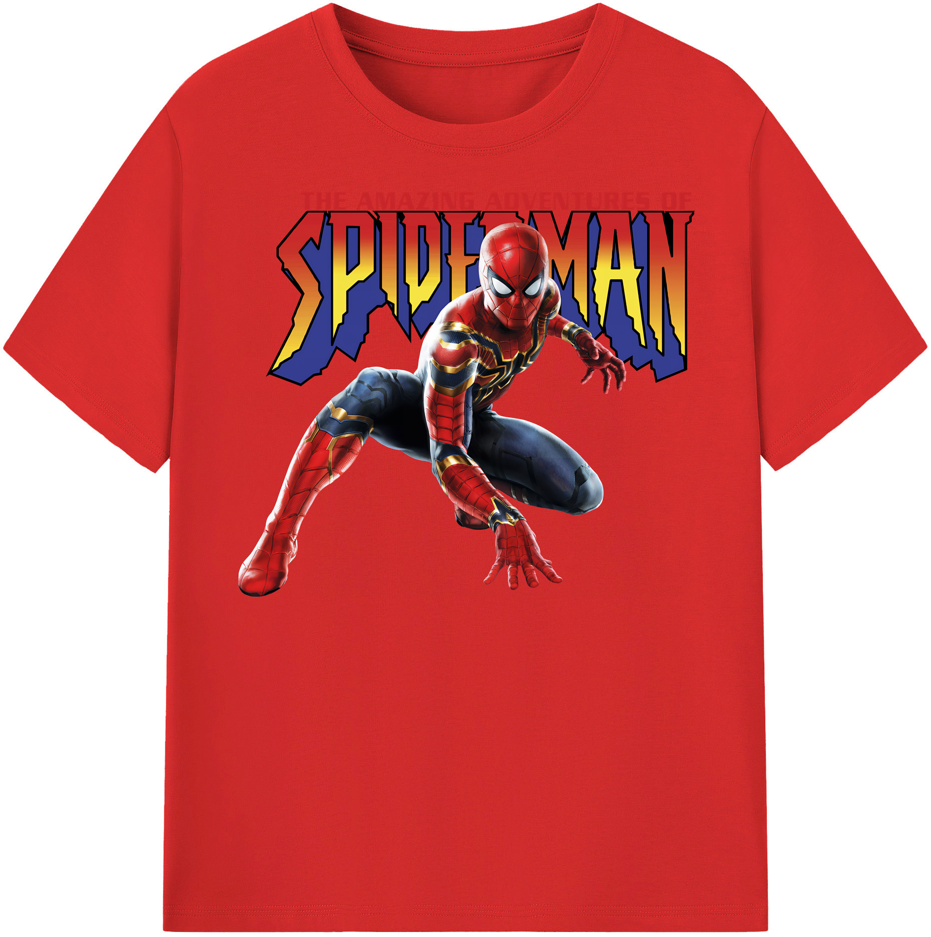 （画像用） Spider Man スパイダーマン レディースカジュアルプリントTシャツ（綿100％）
