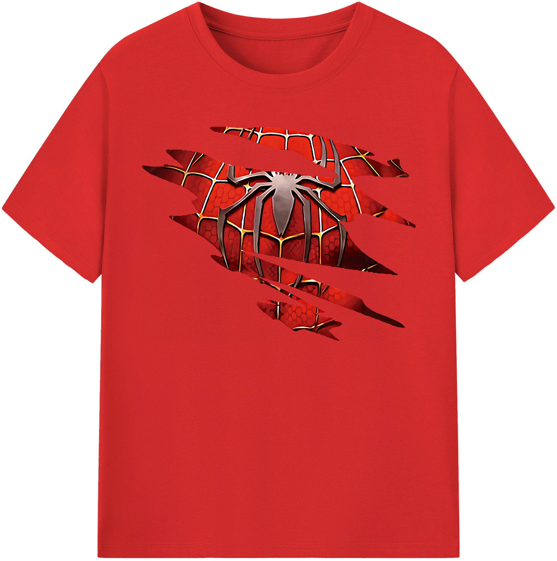 （画像用） Spider Man スパイダーマン レディースカジュアルプリントTシャツ（綿100％）