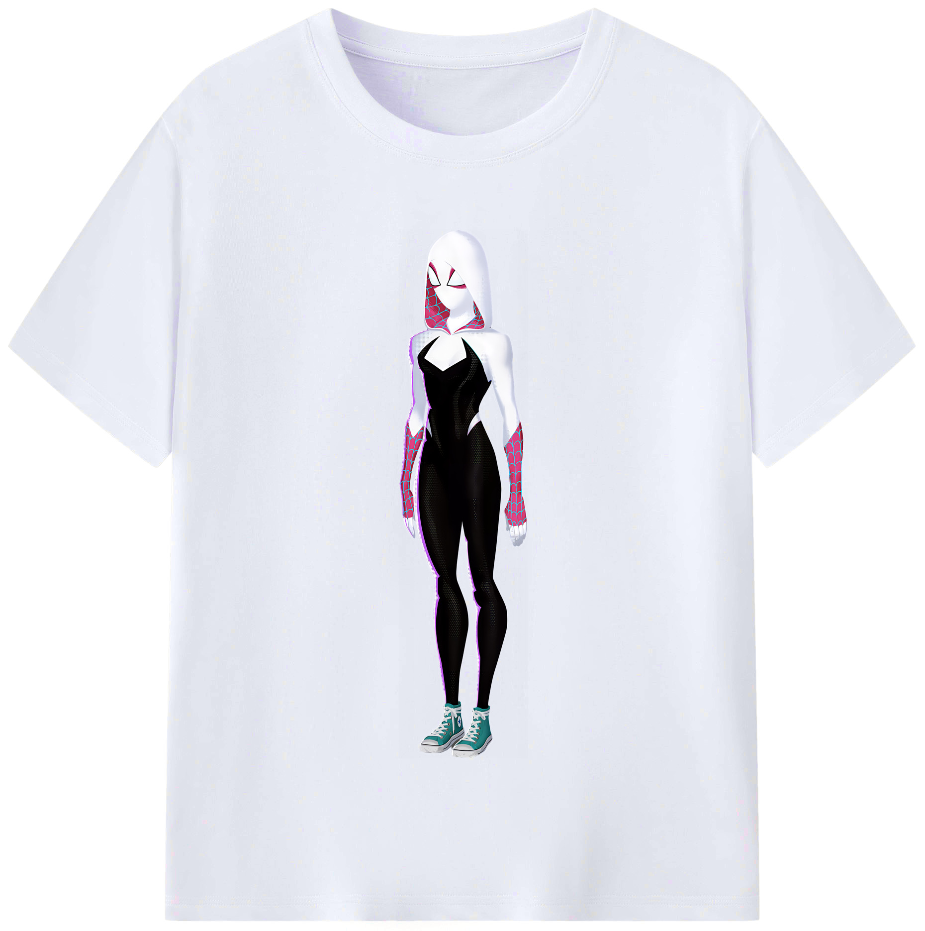 （画像用） Spider Man スパイダーマン レディースカジュアルプリントTシャツ（綿100％）