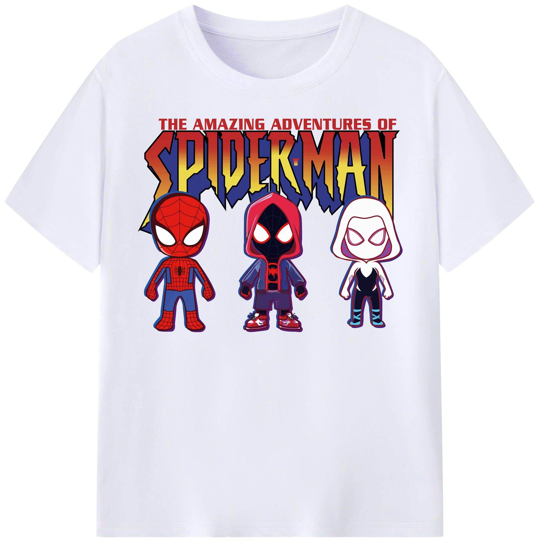 （画像用） Spider Man スパイダーマン レディースカジュアルプリントTシャツ（綿100％）