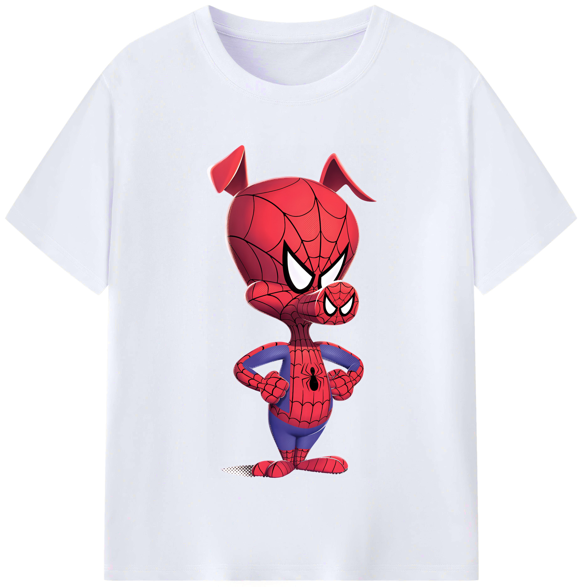 （画像用） Spider Man スパイダーマン レディースカジュアルプリントTシャツ（綿100％）