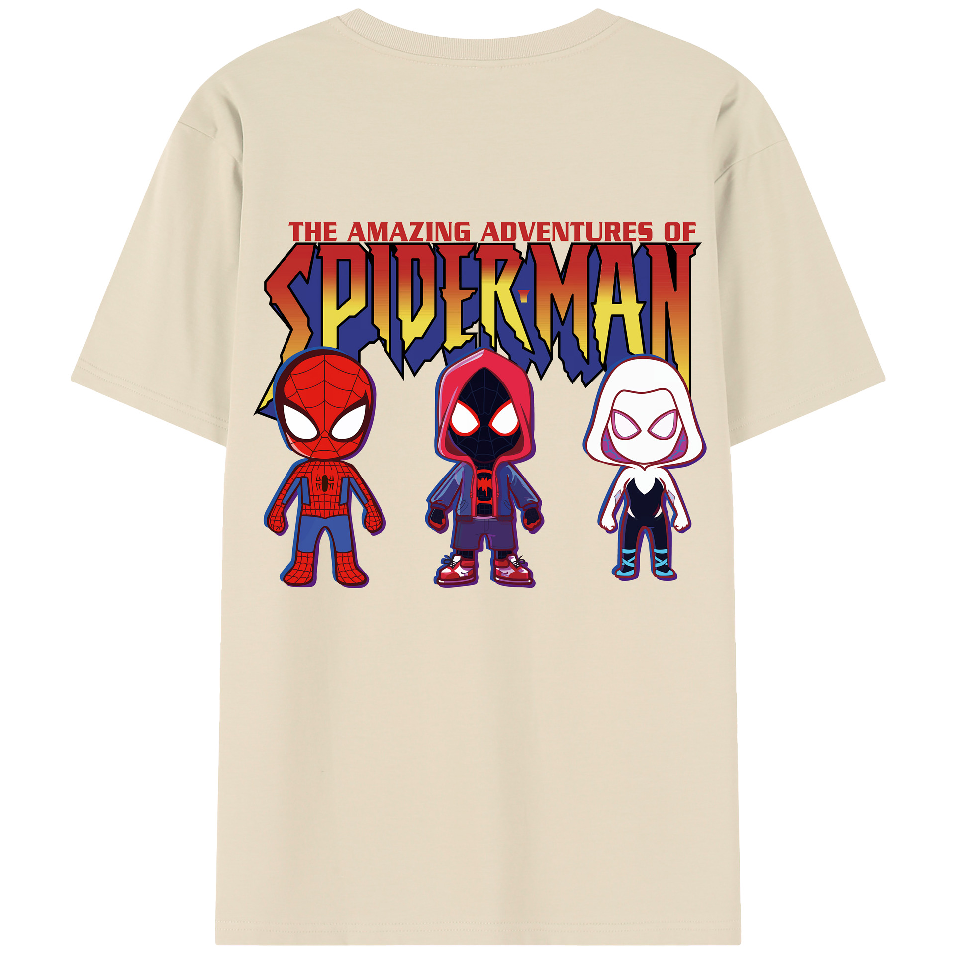 （画像用） Spider Man スパイダーマン 綿100％半袖Tシャツ（背面プリント）