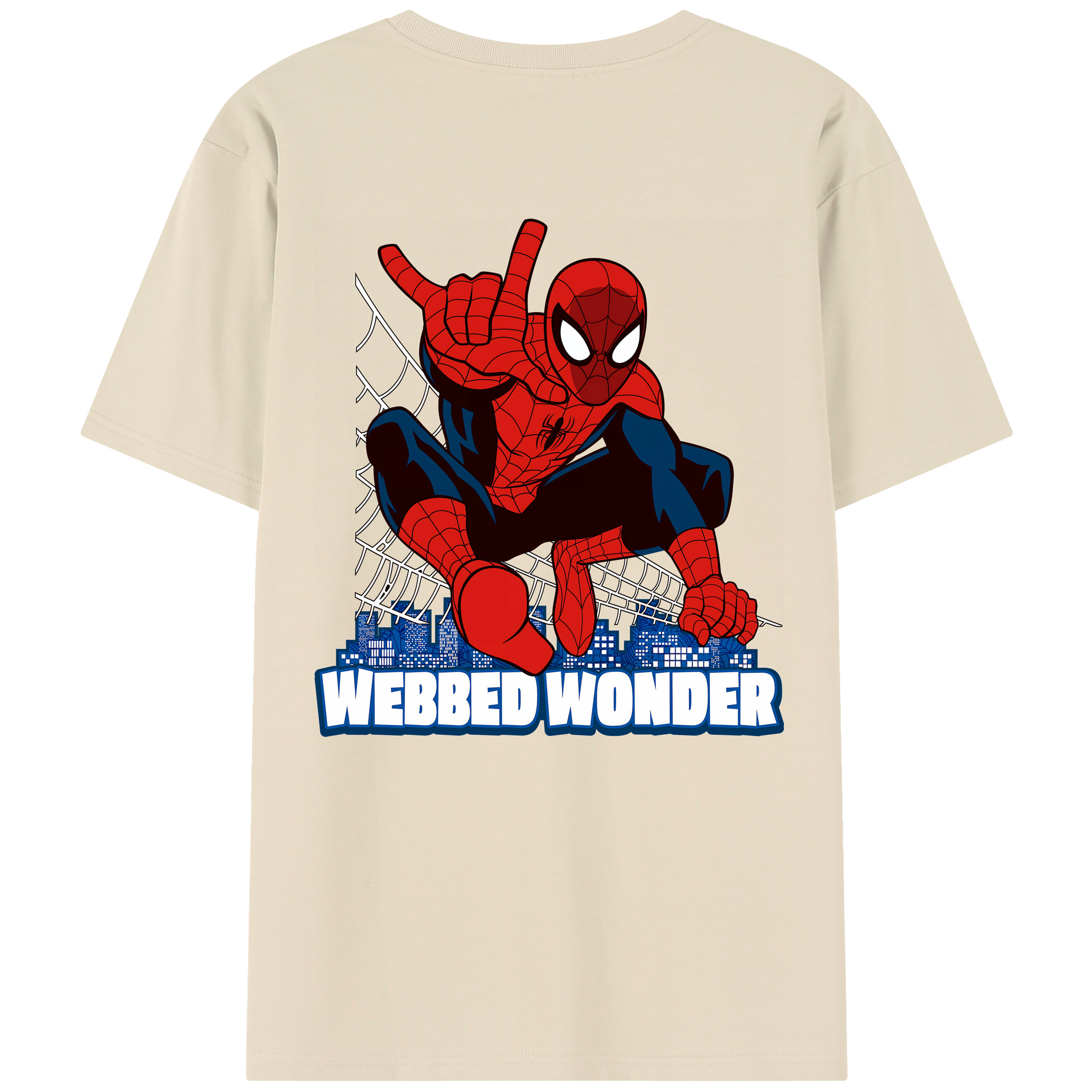 （画像用） Spider Man スパイダーマン 綿100％半袖Tシャツ（背面プリント）