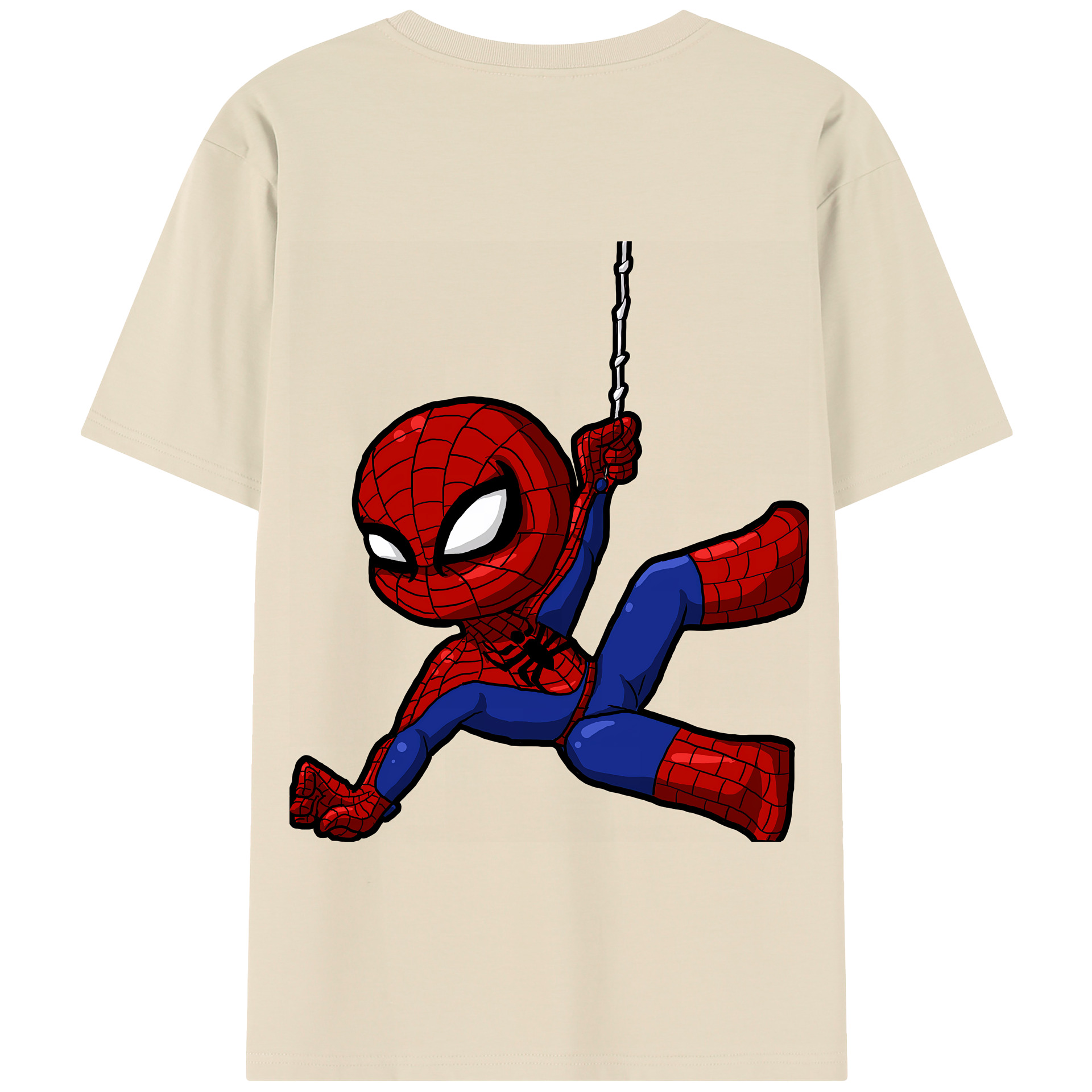 （画像用） Spider Man スパイダーマン 綿100％半袖Tシャツ（背面プリント）