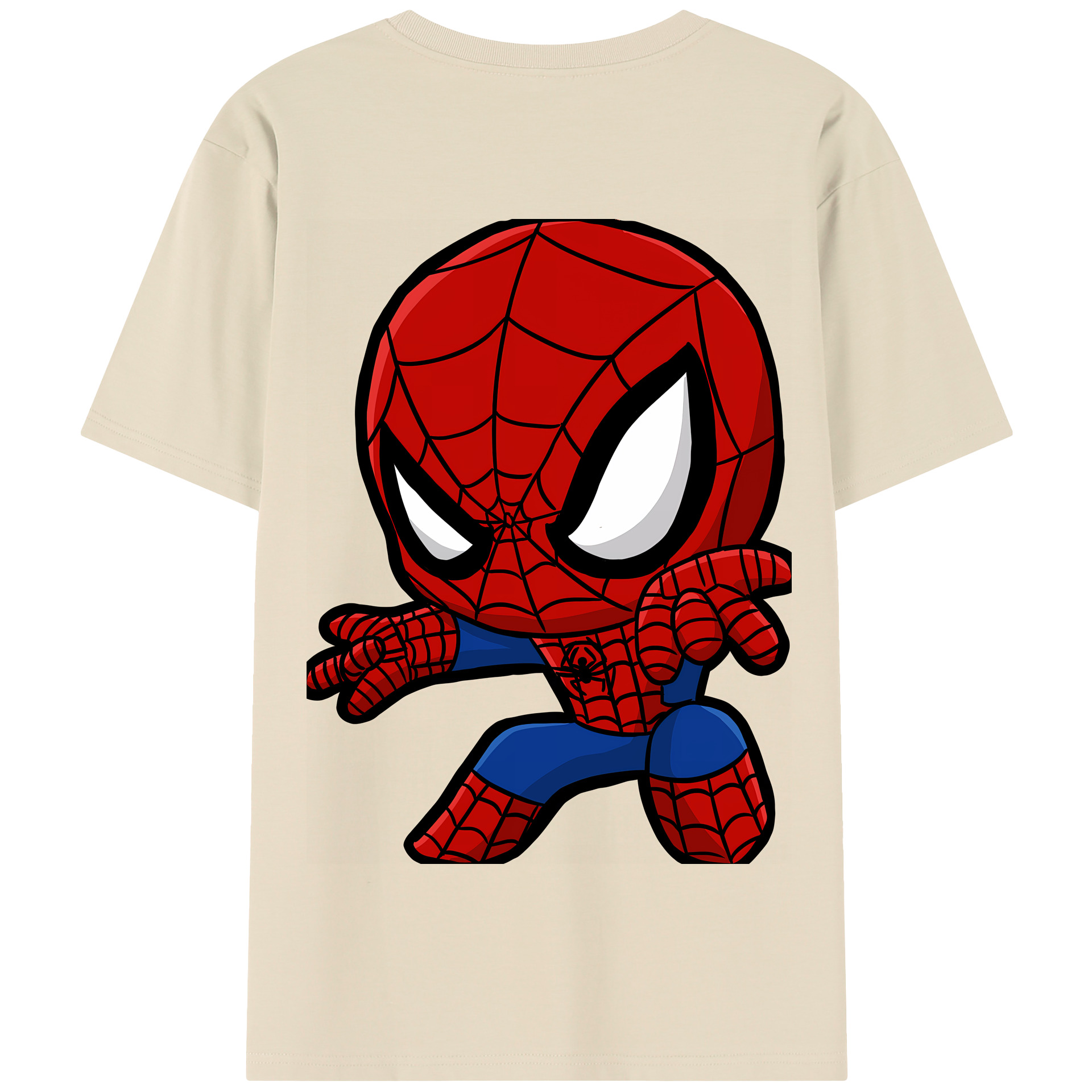 （画像用） Spider Man スパイダーマン 綿100％半袖Tシャツ（背面プリント）