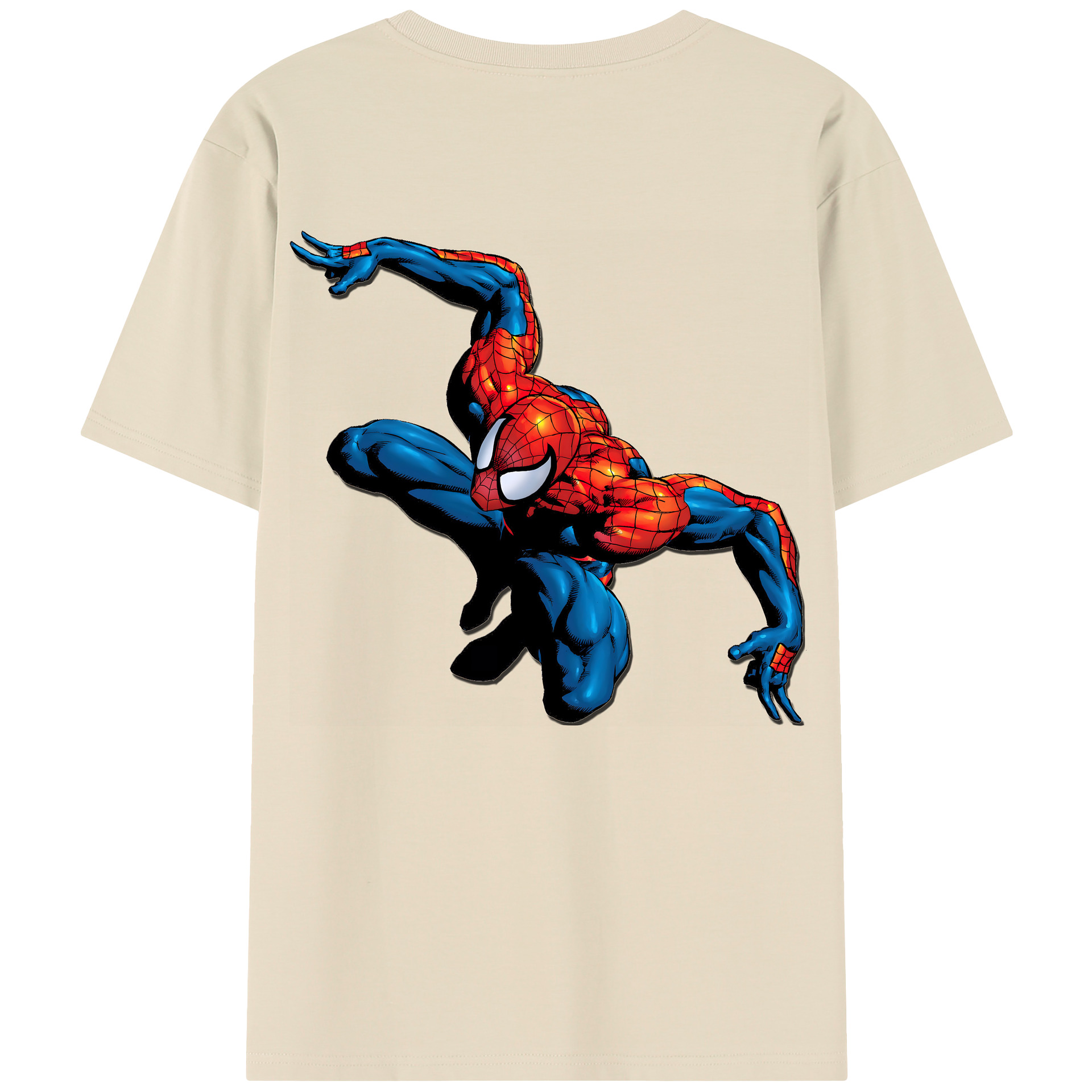 （画像用） Spider Man スパイダーマン 綿100％半袖Tシャツ（背面プリント）