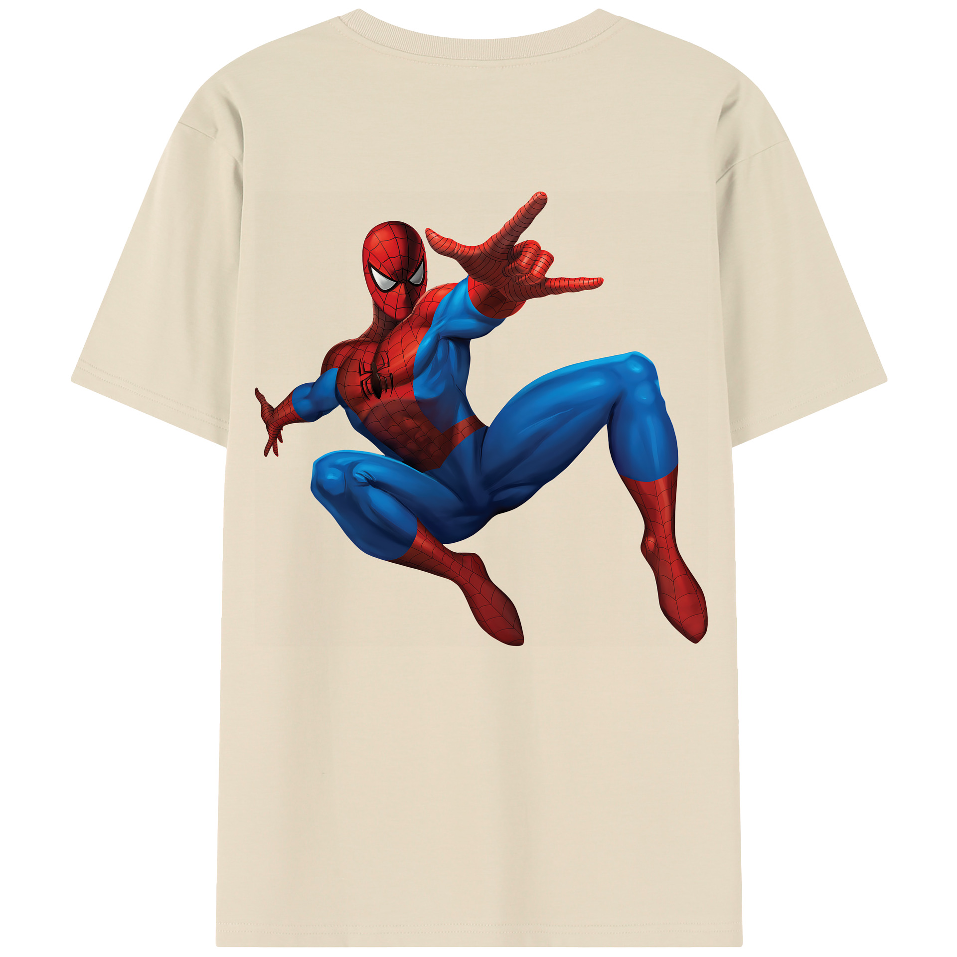 （画像用） Spider Man スパイダーマン 綿100％半袖Tシャツ（背面プリント）