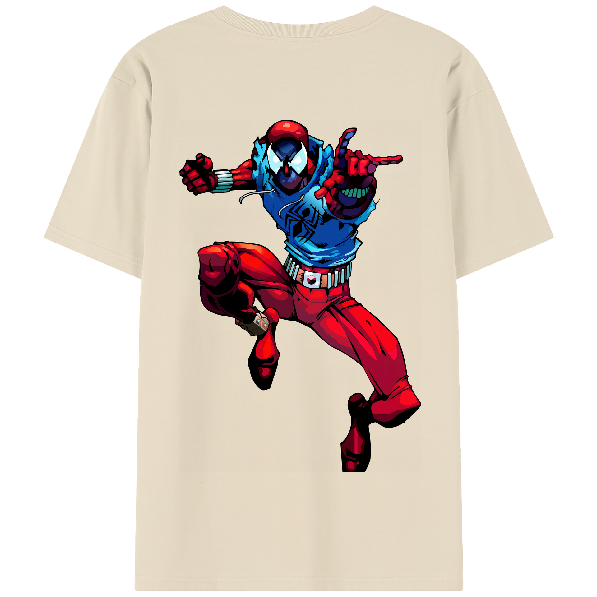 （画像用） Spider Man スパイダーマン 綿100％半袖Tシャツ（背面プリント）