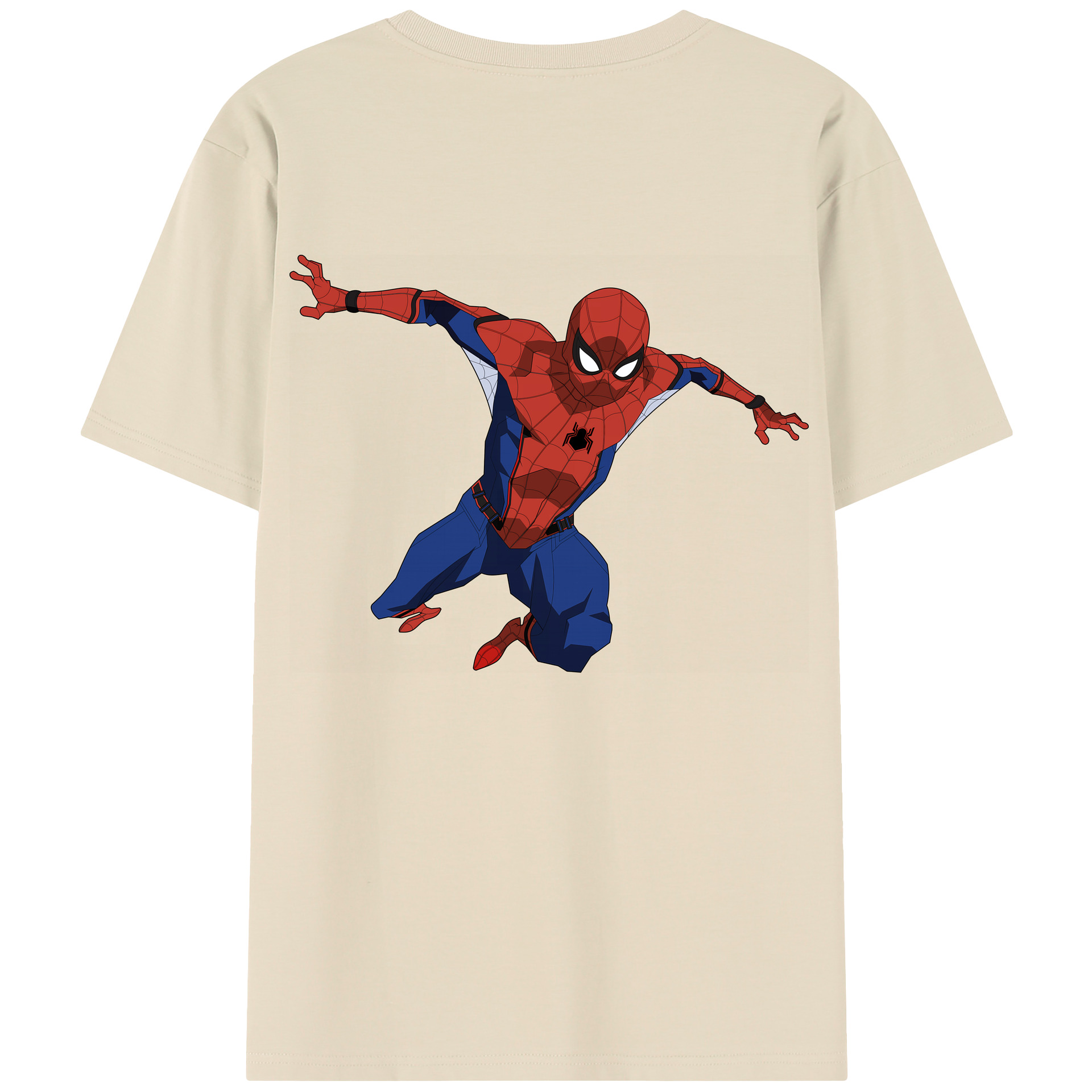 （画像用） Spider Man スパイダーマン 綿100％半袖Tシャツ（背面プリント）
