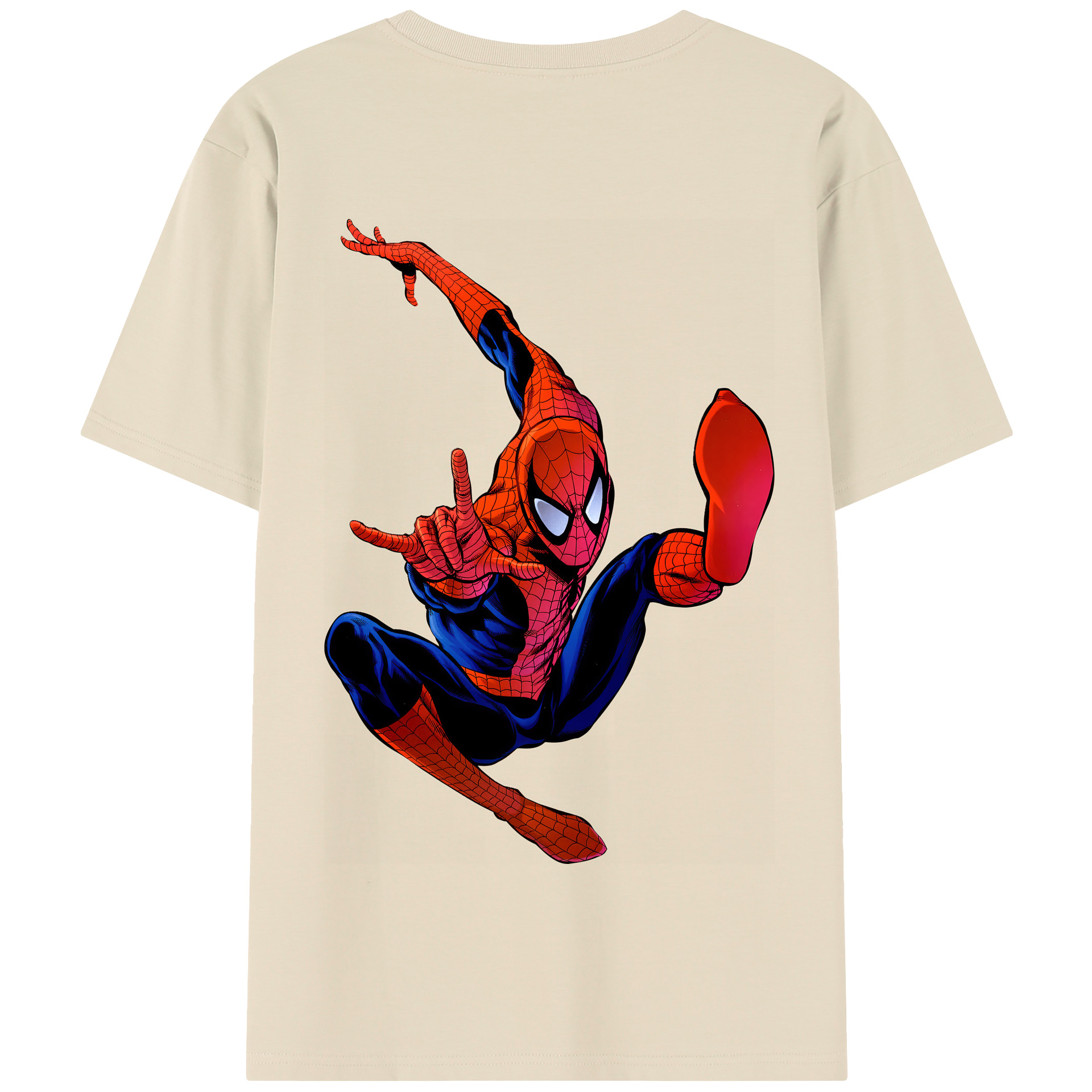 （画像用） Spider Man スパイダーマン 綿100％半袖Tシャツ（背面プリント）