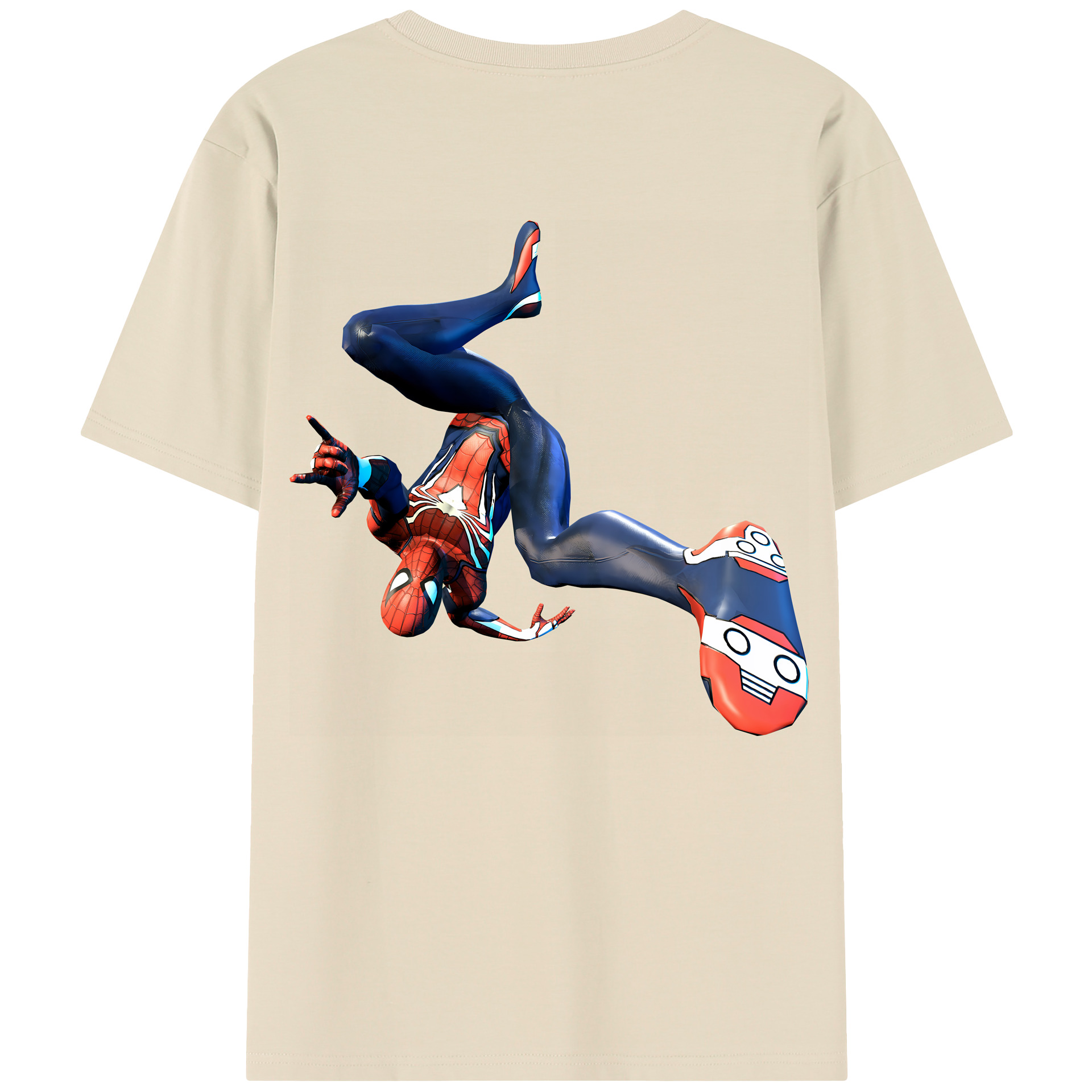 （画像用） Spider Man スパイダーマン 綿100％半袖Tシャツ（背面プリント）