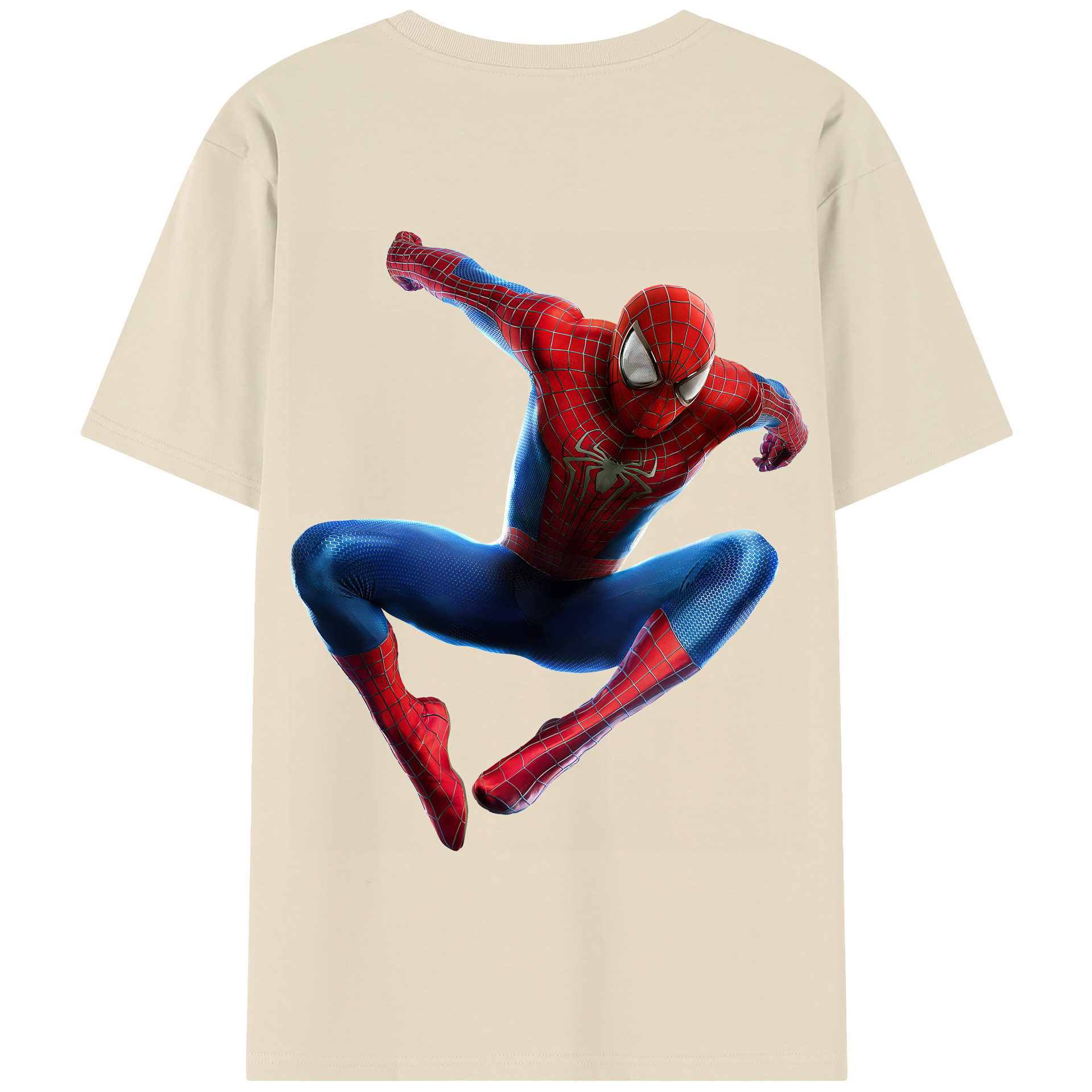 （画像用） Spider Man スパイダーマン 綿100％半袖Tシャツ（背面プリント）