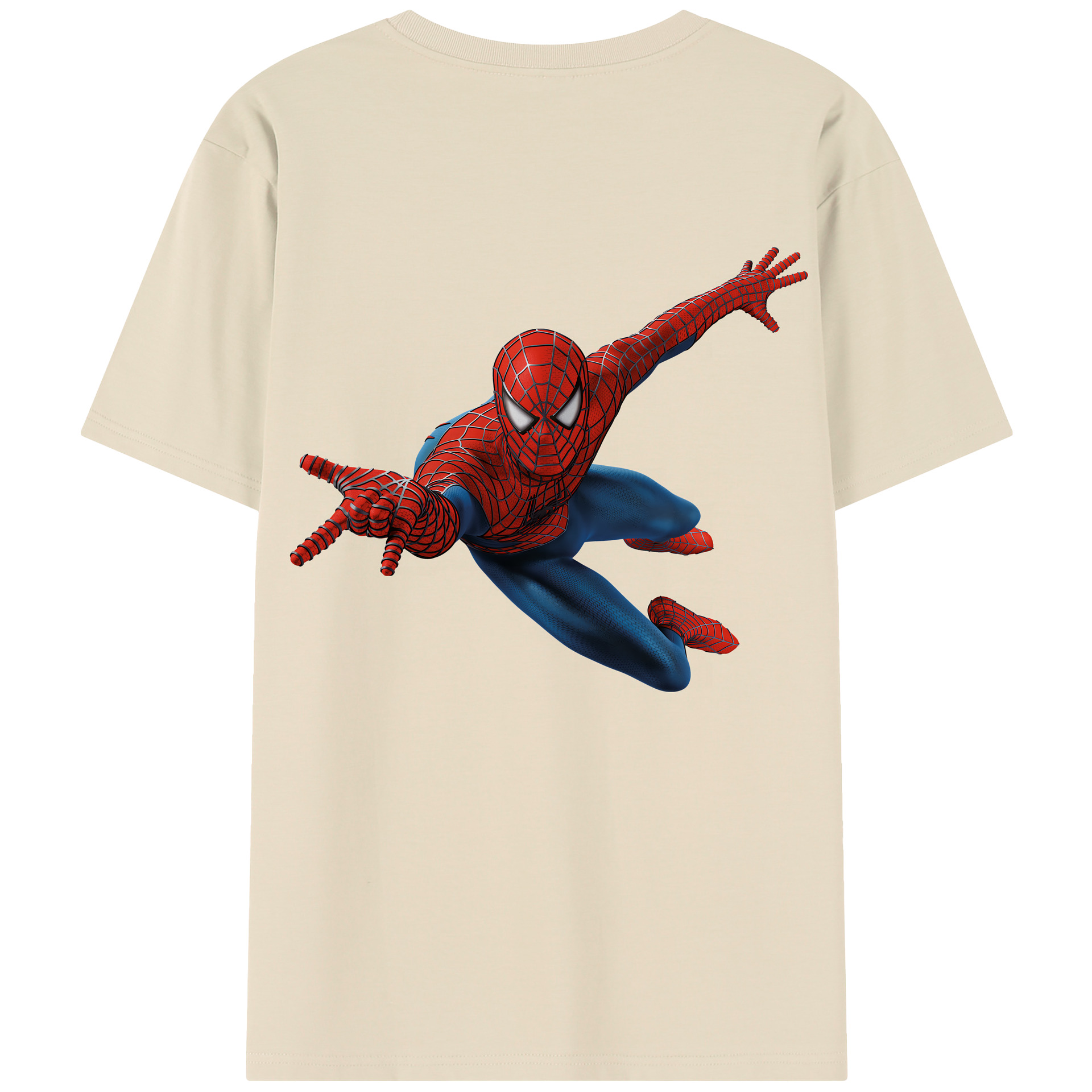 （画像用） Spider Man スパイダーマン 綿100％半袖Tシャツ（背面プリント）