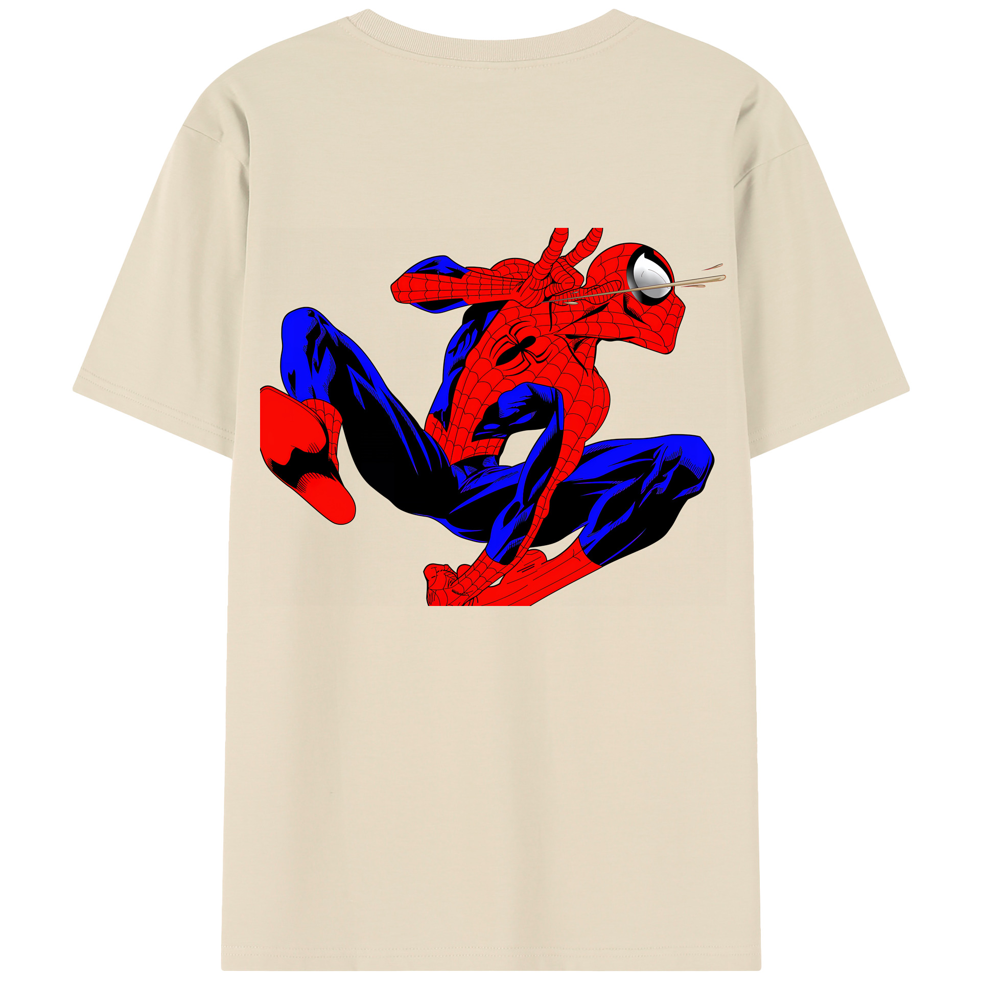 （画像用） Spider Man スパイダーマン 綿100％半袖Tシャツ（背面プリント）