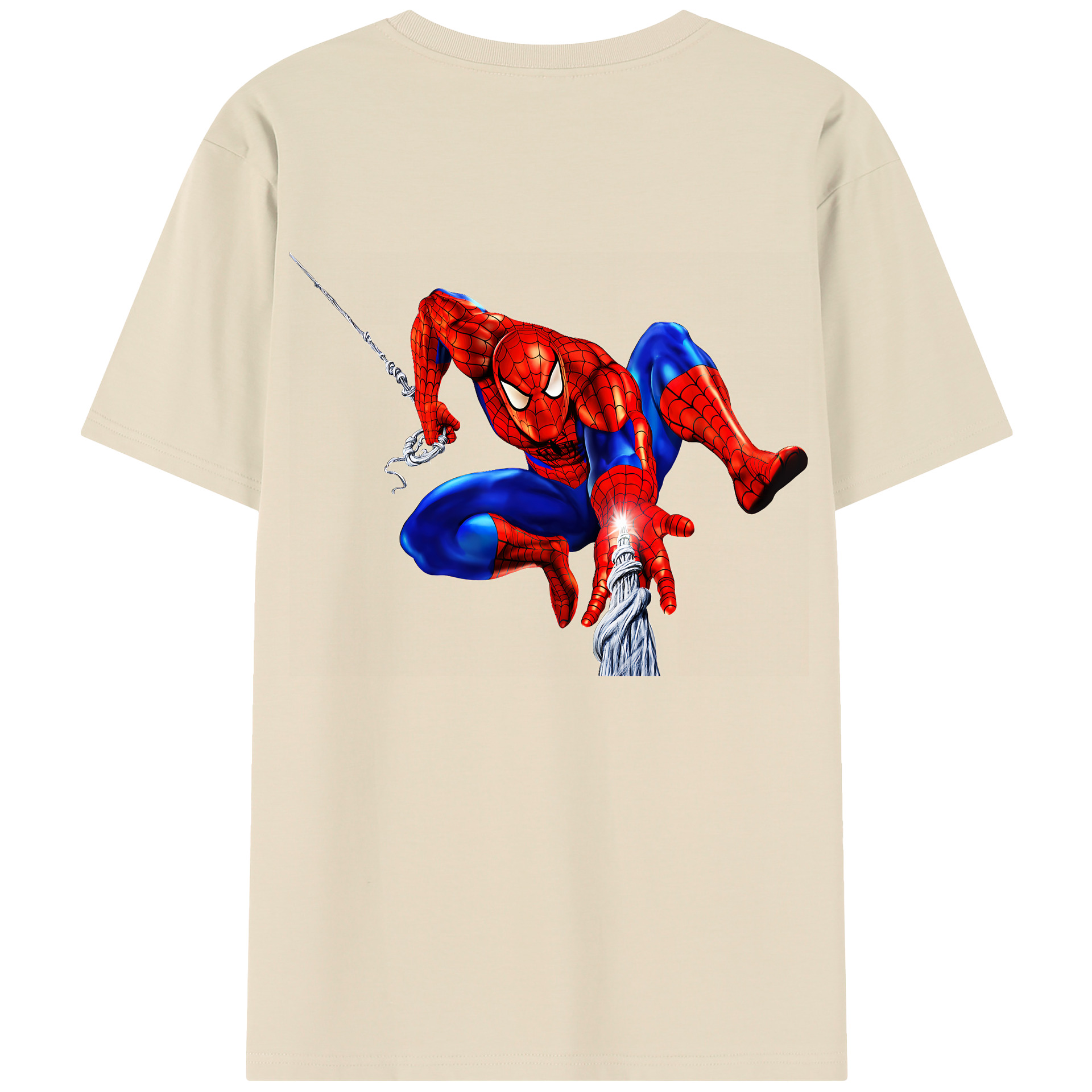 （画像用） Spider Man スパイダーマン 綿100％半袖Tシャツ（背面プリント）