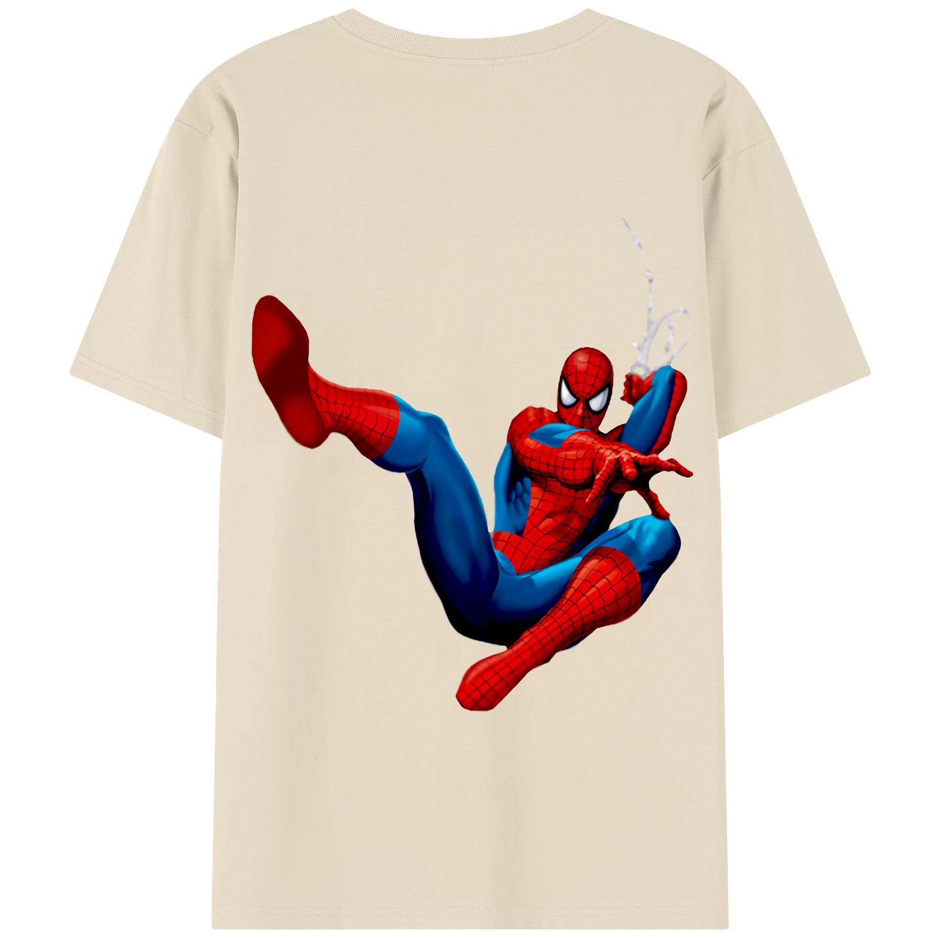 （画像用） Spider Man スパイダーマン 綿100％半袖Tシャツ（背面プリント）