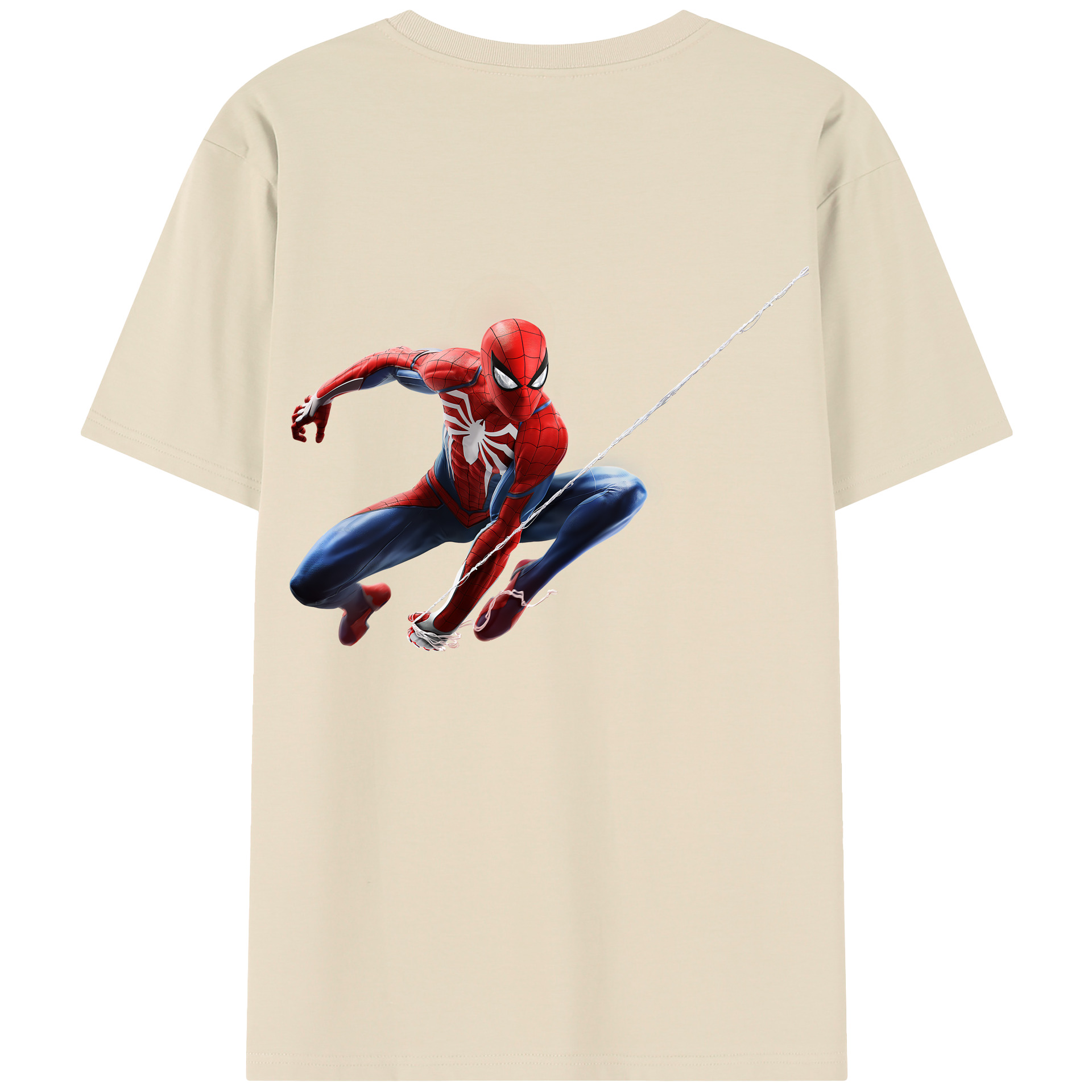 （画像用） Spider Man スパイダーマン 綿100％半袖Tシャツ（背面プリント）