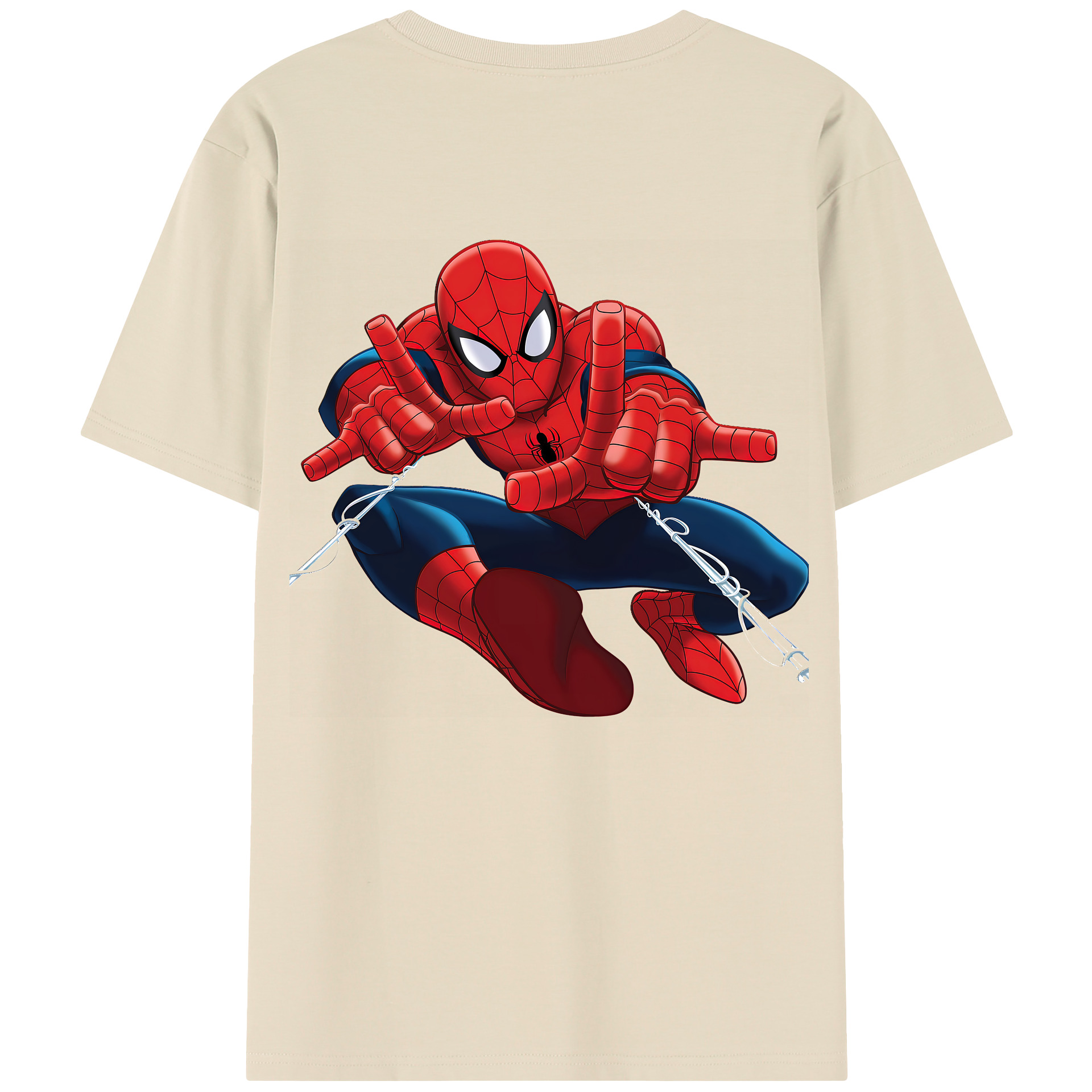 （画像用） Spider Man スパイダーマン 綿100％半袖Tシャツ（背面プリント）