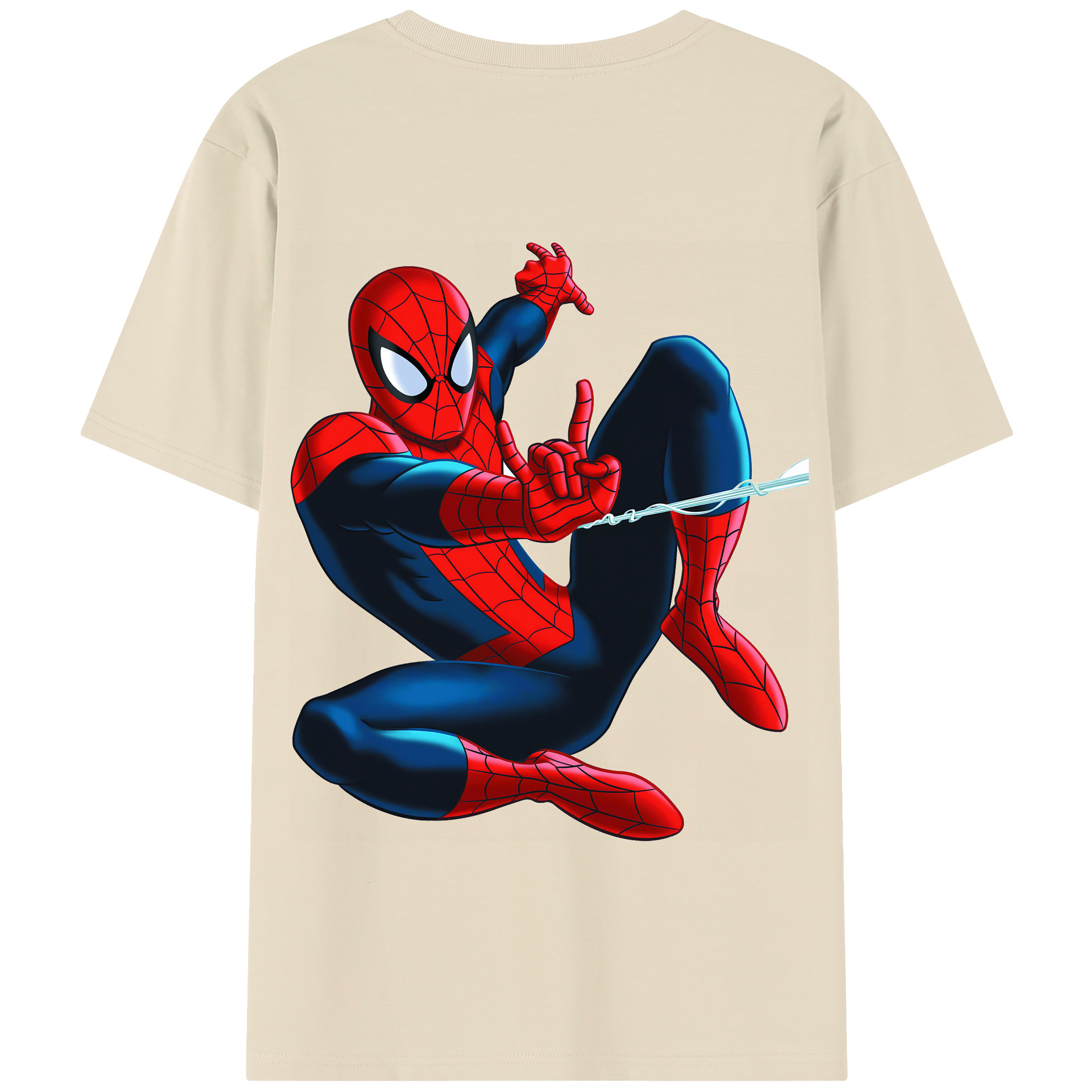 （画像用） Spider Man スパイダーマン 綿100％半袖Tシャツ（背面プリント）