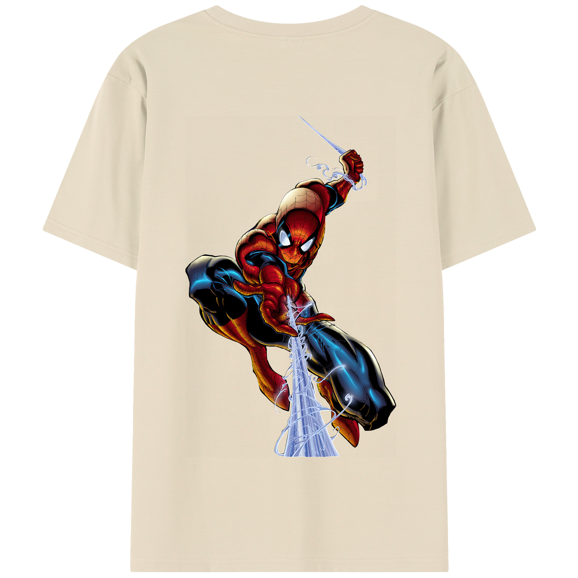 （画像用） Spider Man スパイダーマン 綿100％半袖Tシャツ（背面プリント）