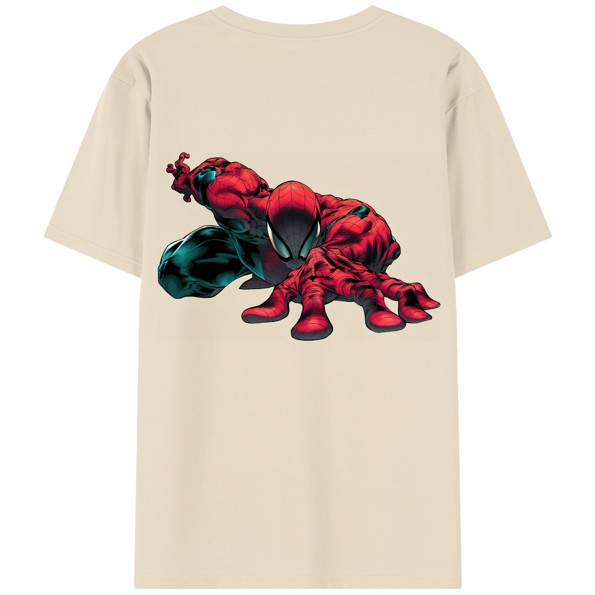 （画像用） Spider Man スパイダーマン 綿100％半袖Tシャツ（背面プリント）