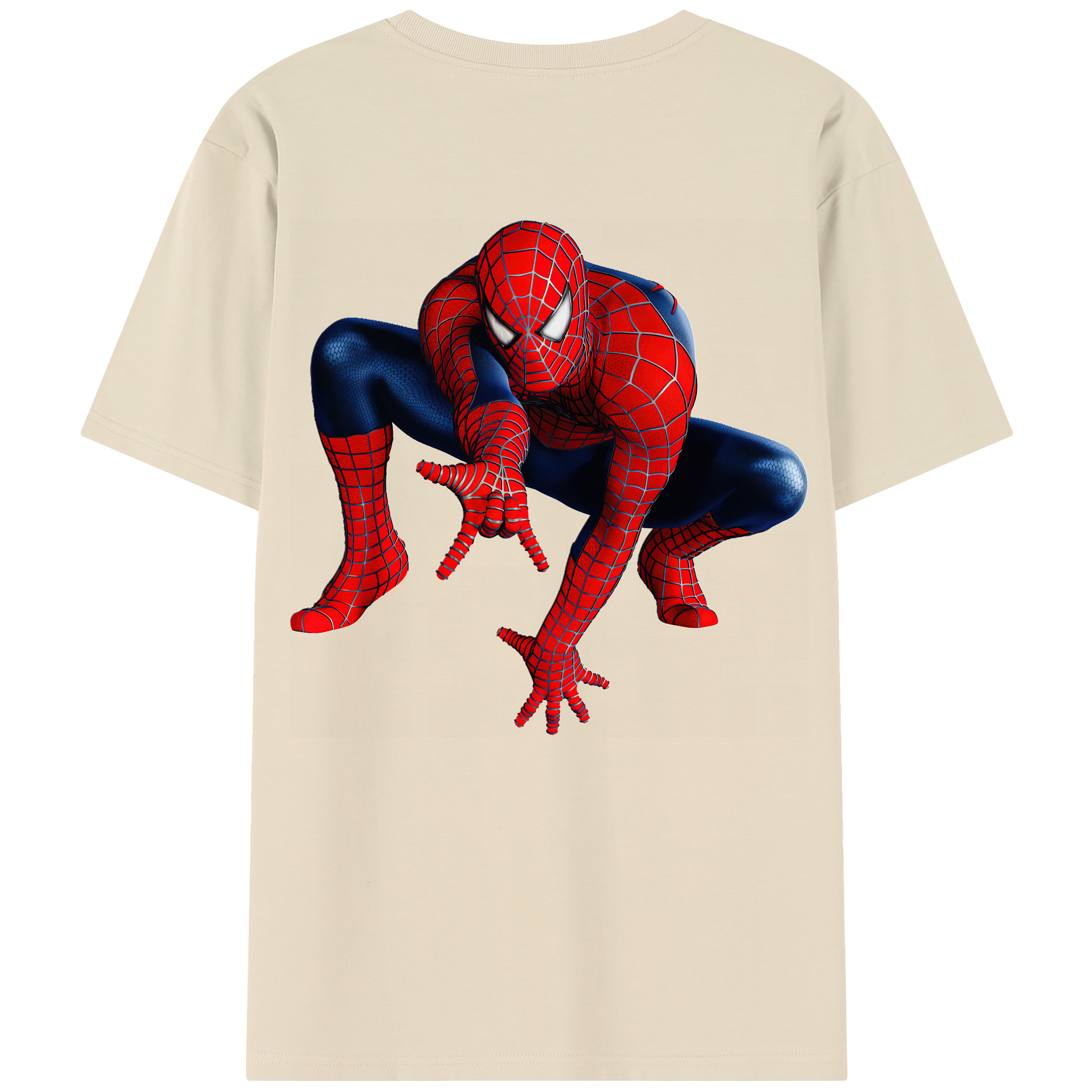（画像用） Spider Man スパイダーマン 綿100％半袖Tシャツ（背面プリント）