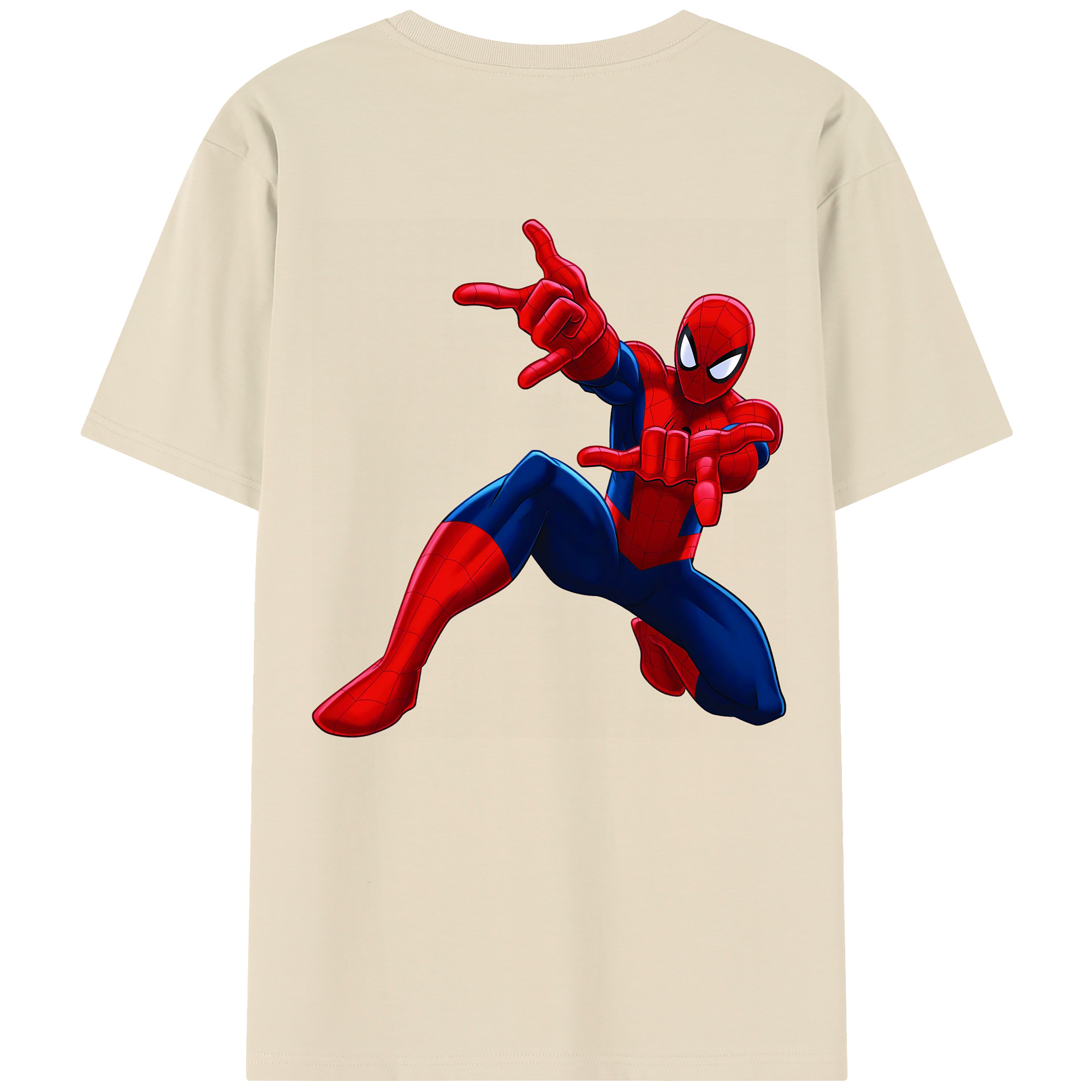 （画像用） Spider Man スパイダーマン 綿100％半袖Tシャツ（背面プリント）