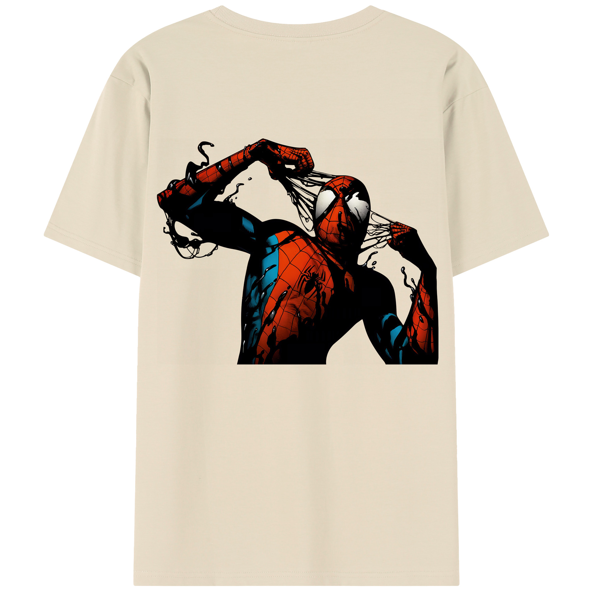 （画像用） Spider Man スパイダーマン 綿100％半袖Tシャツ（背面プリント）