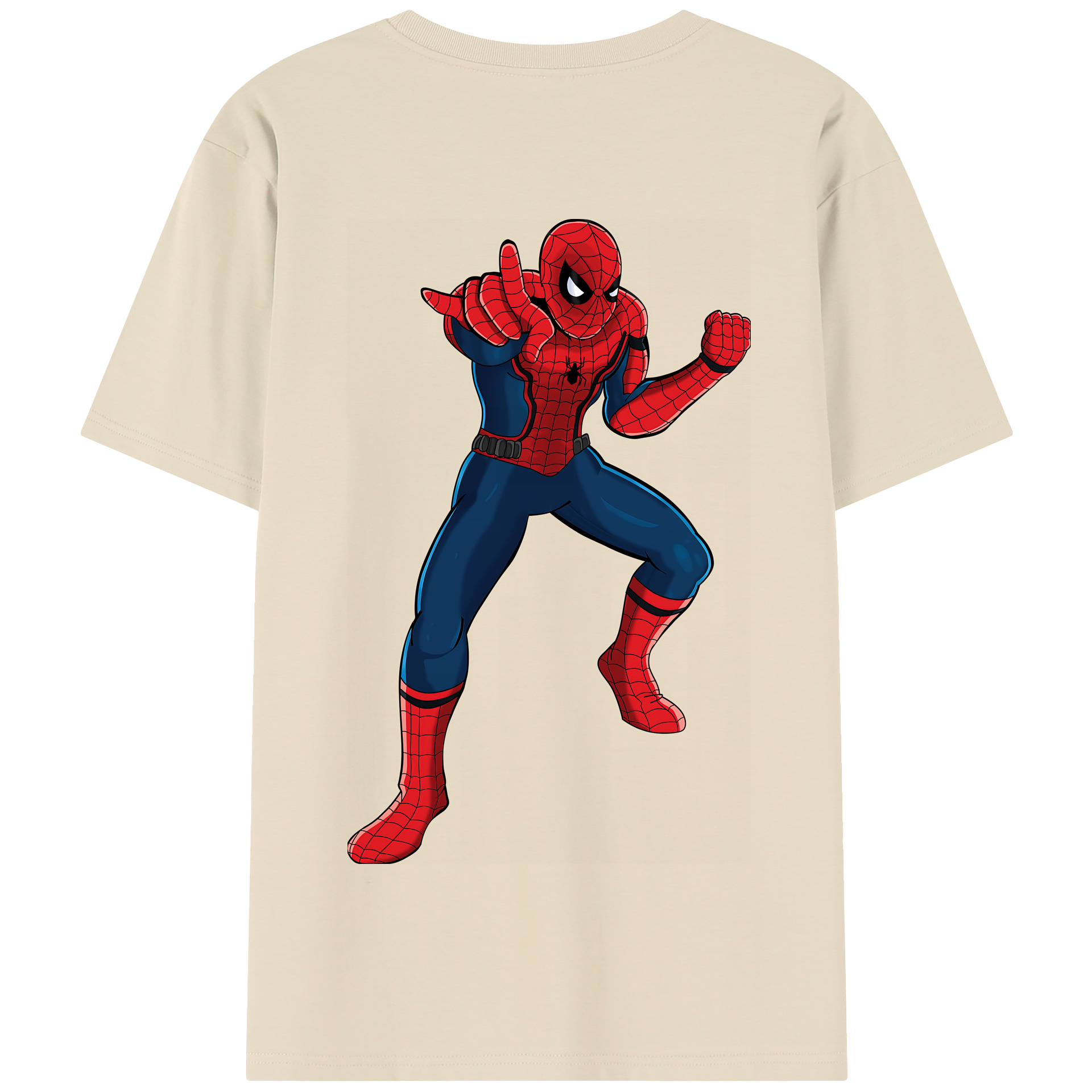（画像用） Spider Man スパイダーマン 綿100％半袖Tシャツ（背面プリント）