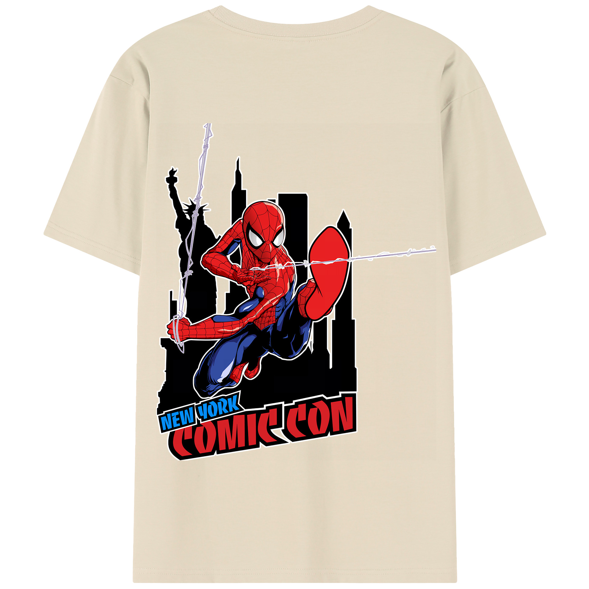 Spider Man スパイダーマン 綿100％半袖Tシャツ（背面プリント）