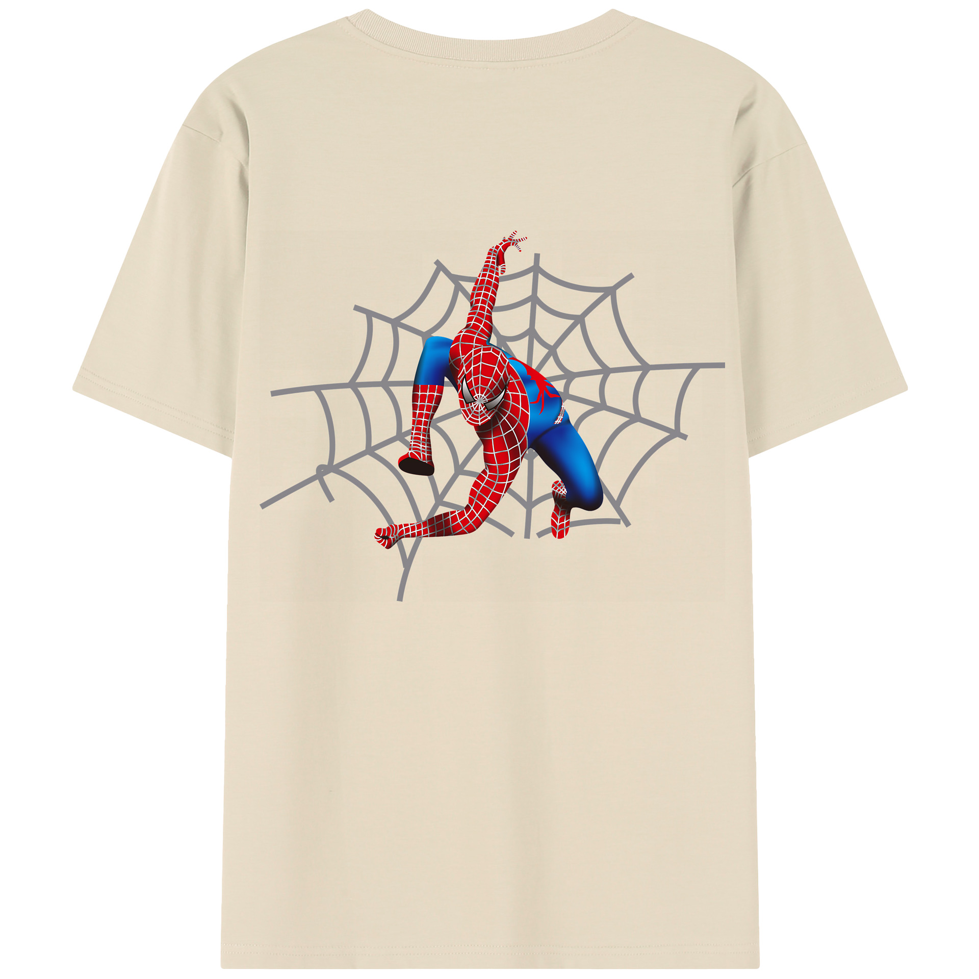 （画像用） Spider Man スパイダーマン 綿100％半袖Tシャツ（背面プリント）