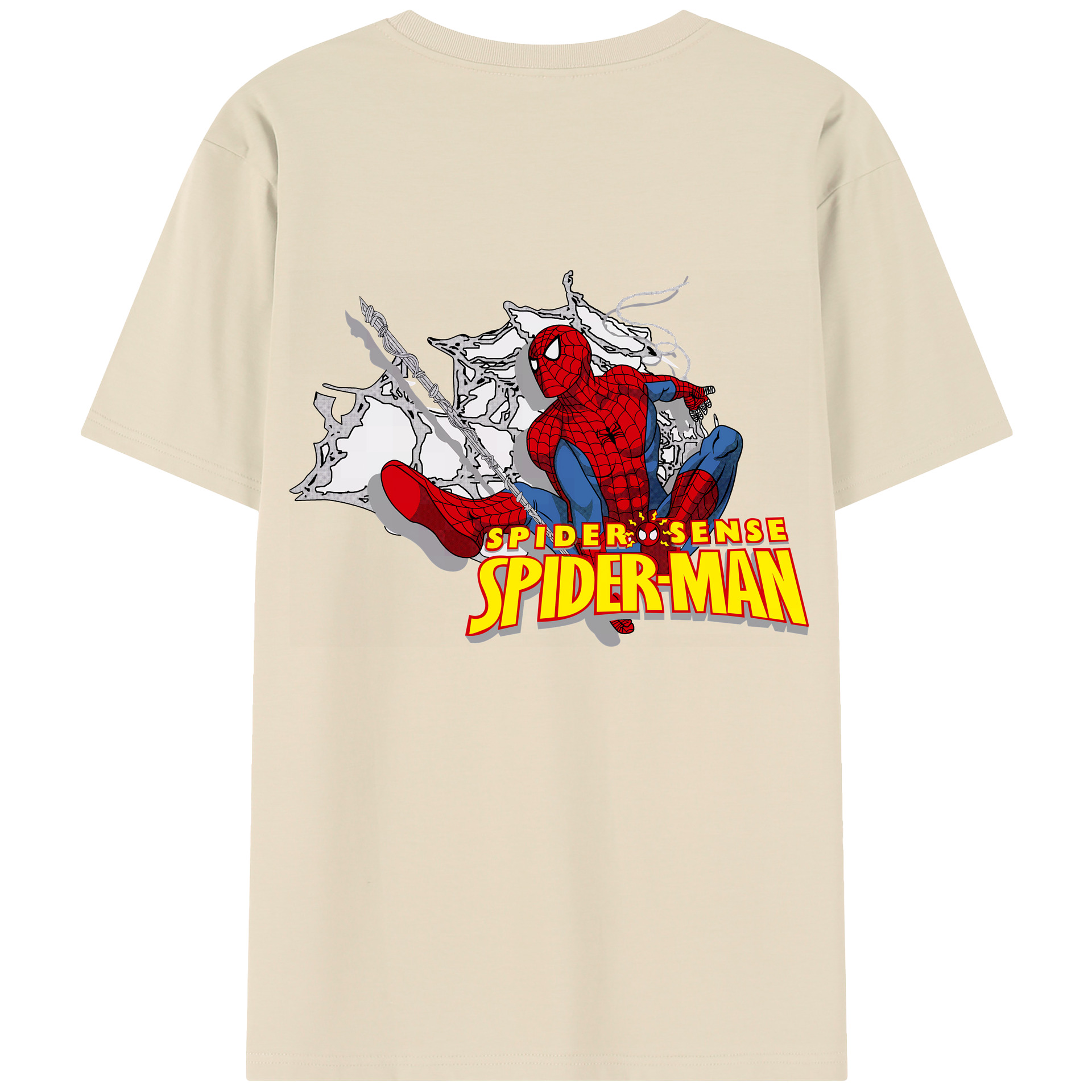 （画像用） Spider Man スパイダーマン 綿100％半袖Tシャツ（背面プリント）