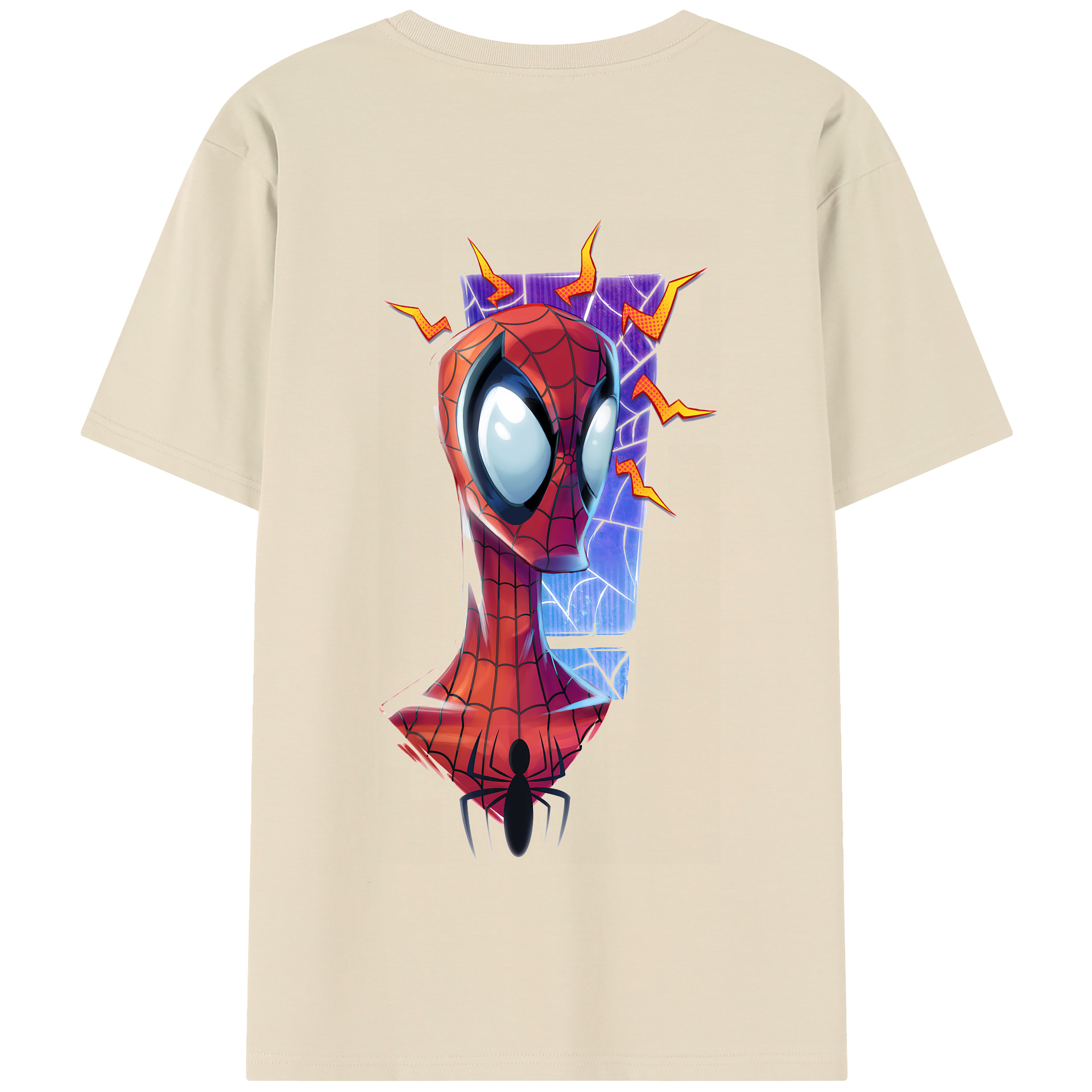 （画像用） Spider Man スパイダーマン 綿100％半袖Tシャツ（背面プリント）