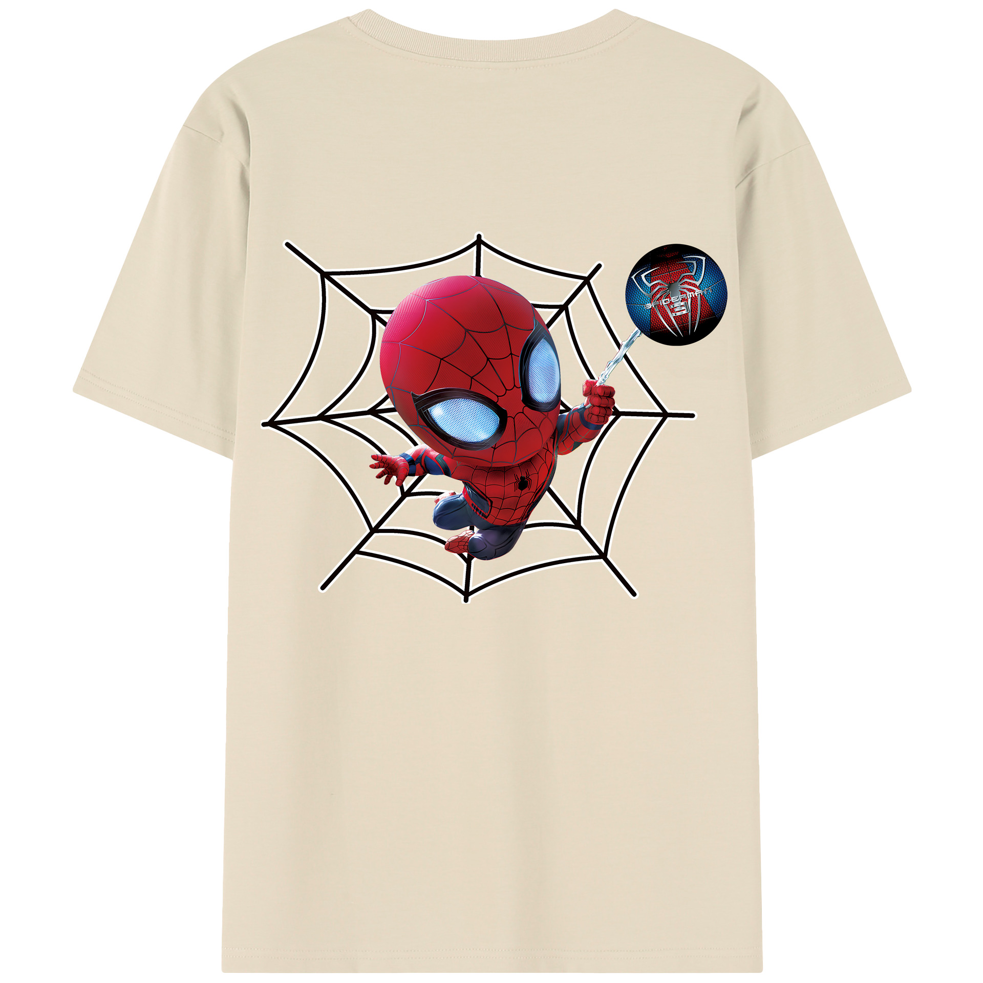 （画像用） Spider Man スパイダーマン 綿100％半袖Tシャツ（背面プリント）
