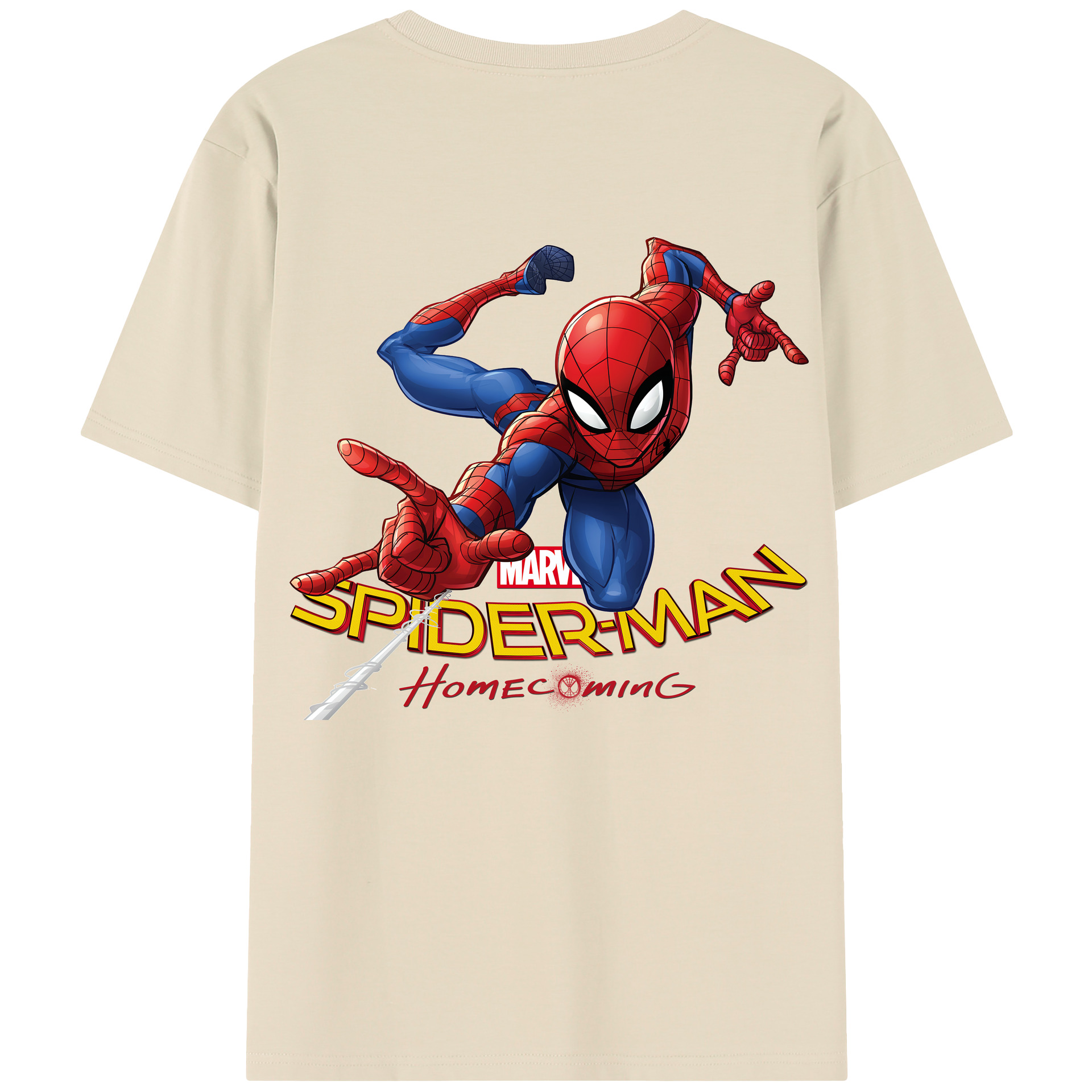 （画像用） Spider Man スパイダーマン 綿100％半袖Tシャツ（背面プリント）
