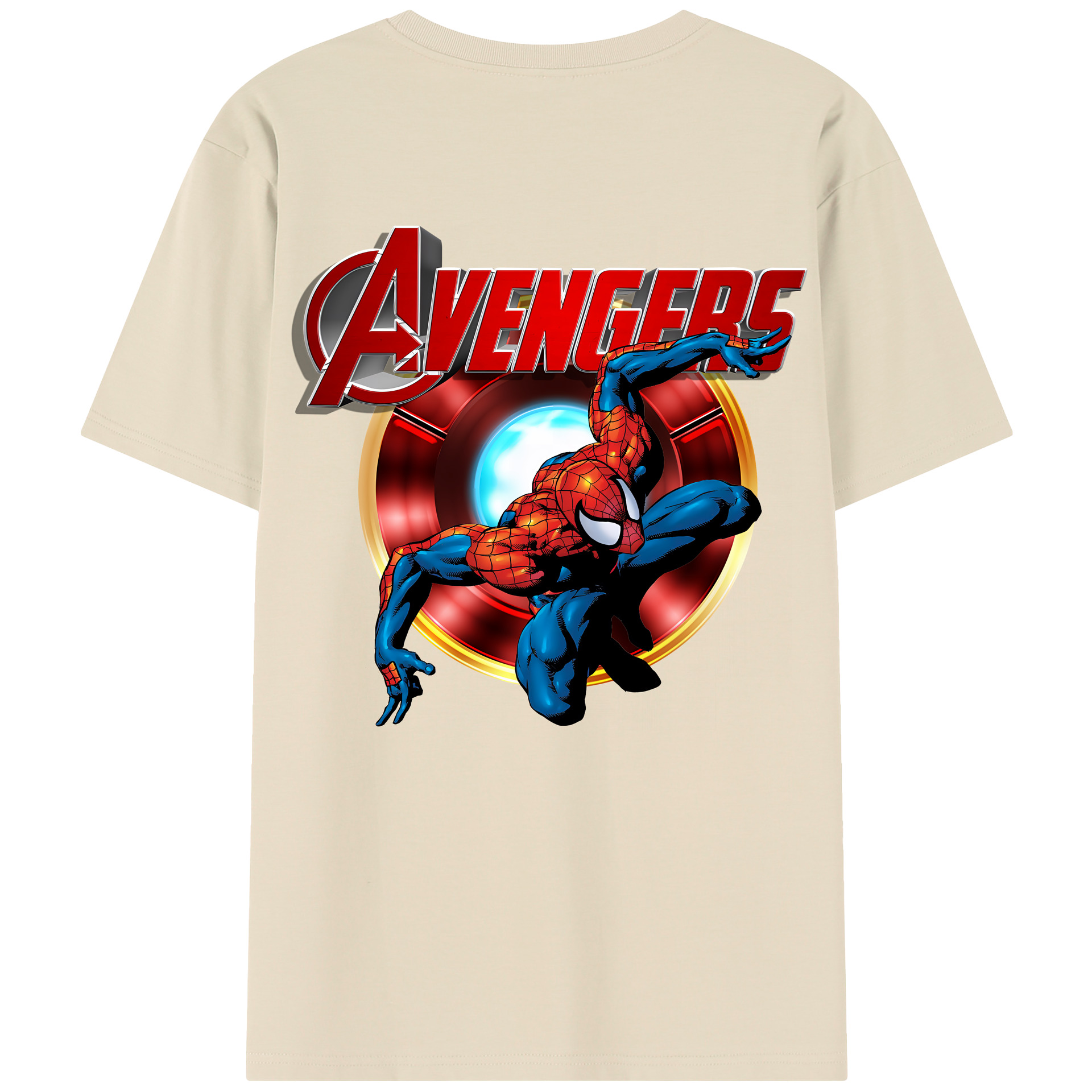 （画像用） Spider Man スパイダーマン 綿100％半袖Tシャツ（背面プリント）