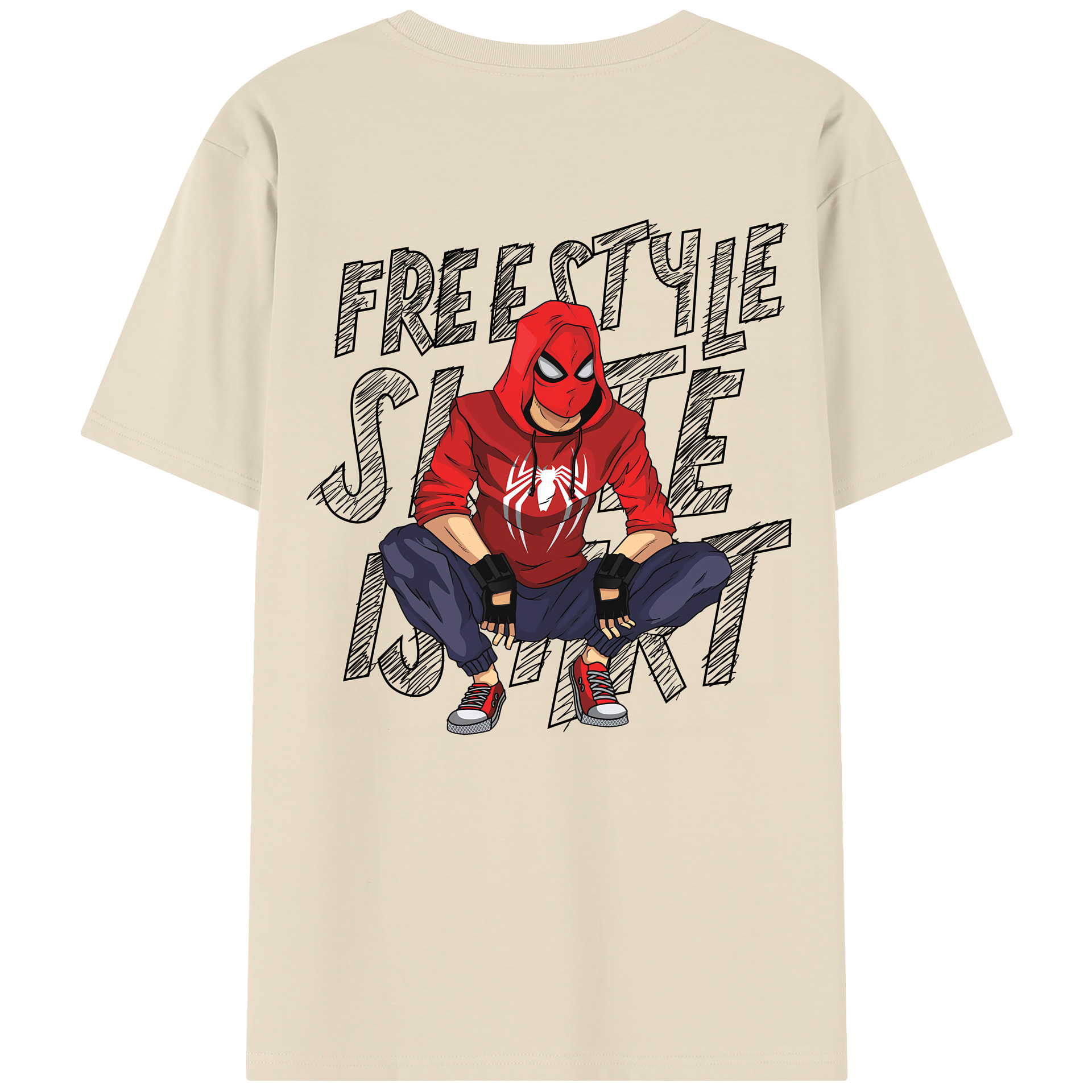 （画像用） Spider Man スパイダーマン 綿100％半袖Tシャツ（背面プリント）